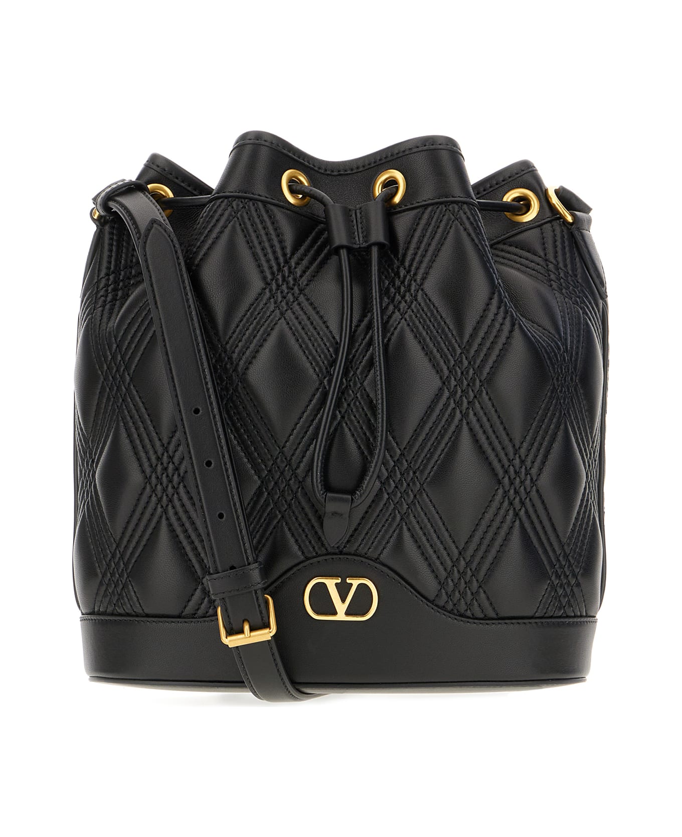 Valentino Garavani Black Leather Crossbody Bag - Black