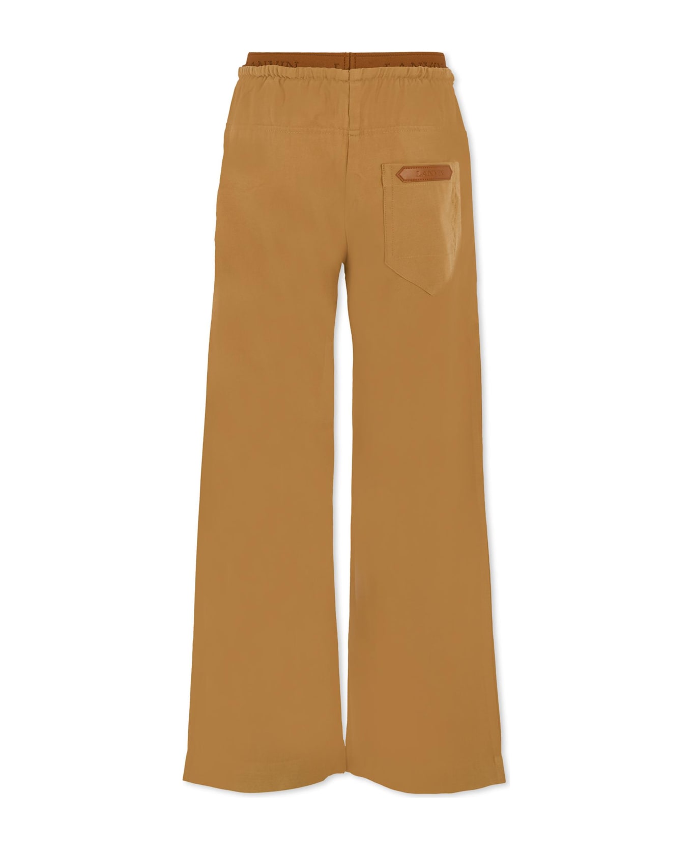 Lanvin Brown Trousers For Girl With Logo - Brown