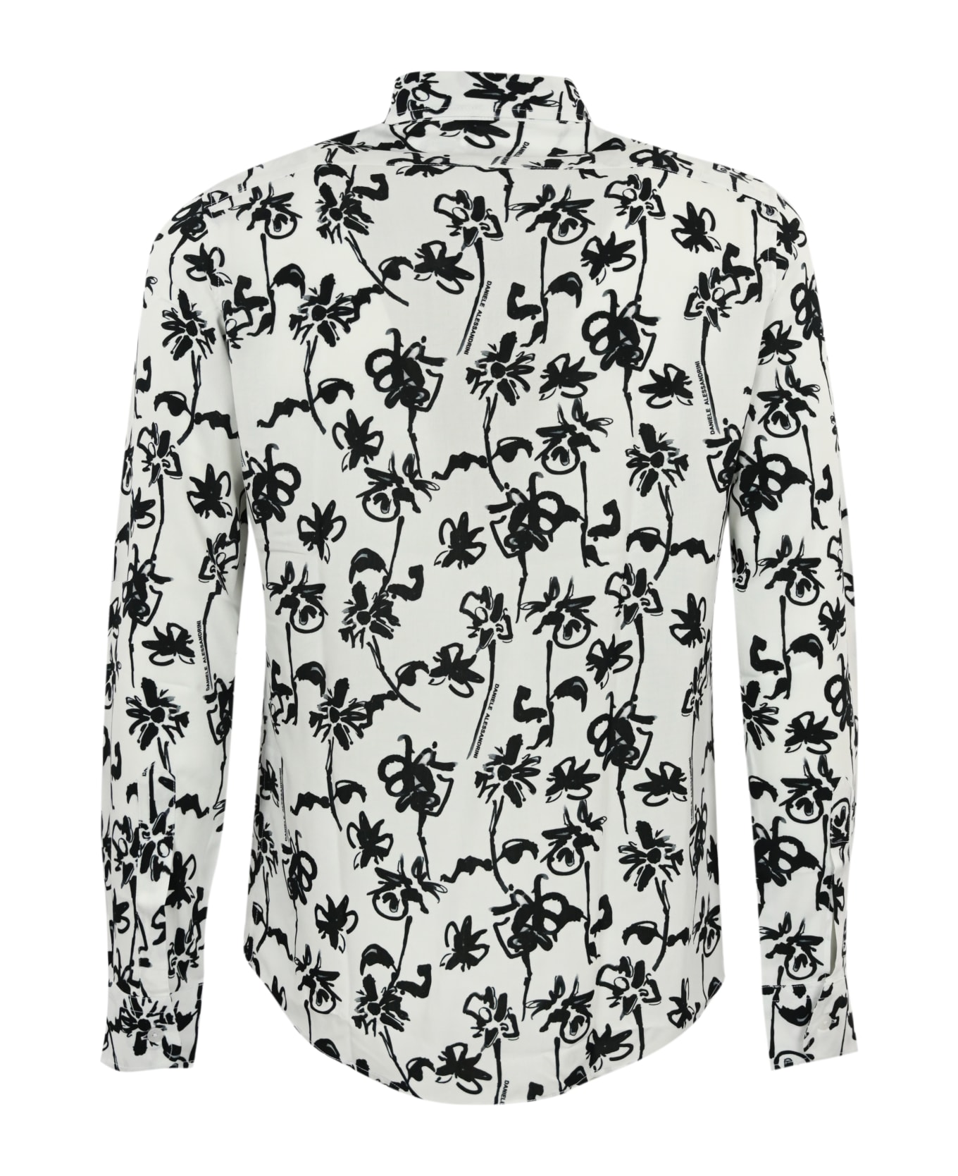 Daniele Alessandrini White/black Floral Patterned Shirt - Bianco/nero シャツ