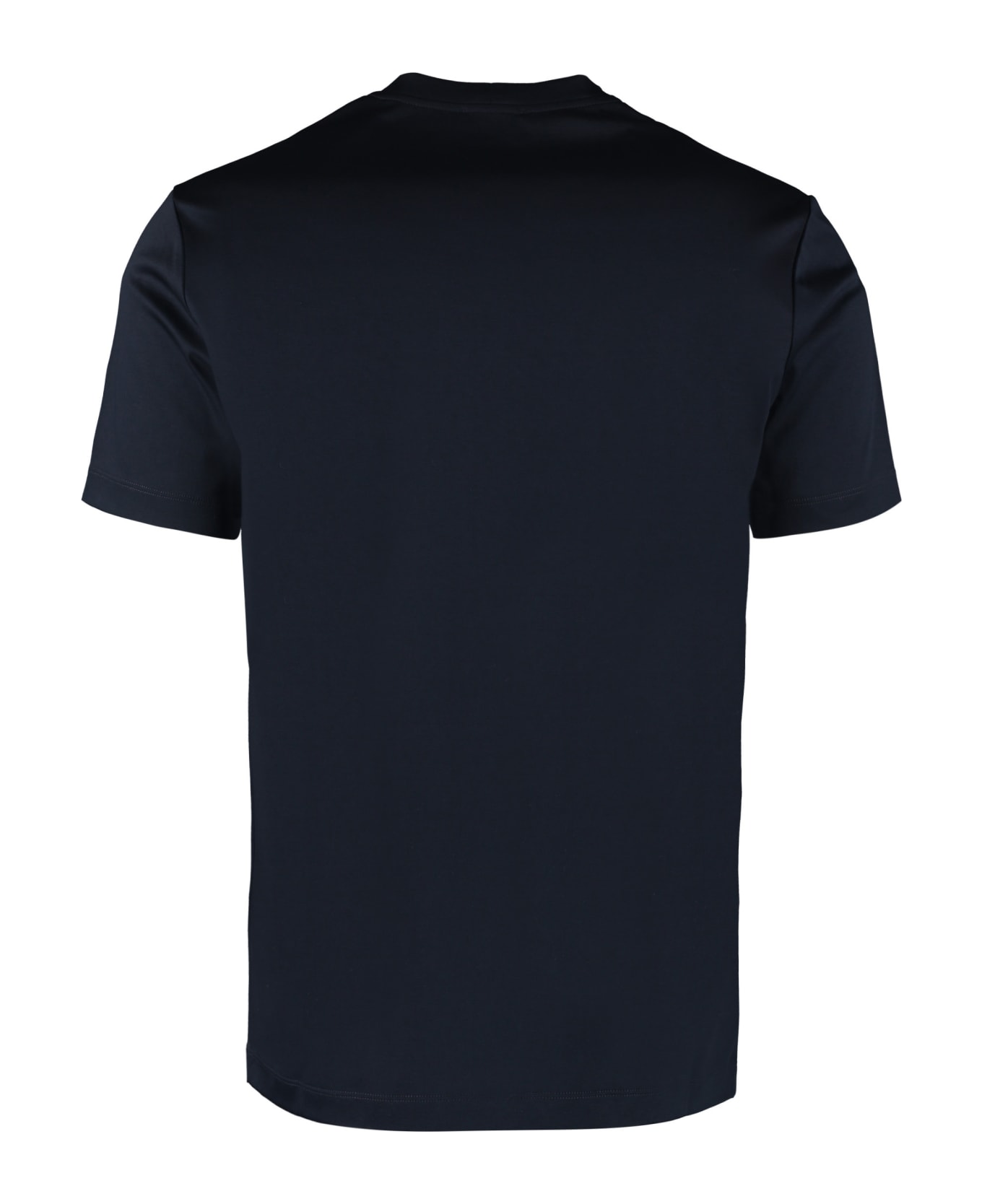 Giorgio Armani Chest Logo Embroidered T-shirt - Blu