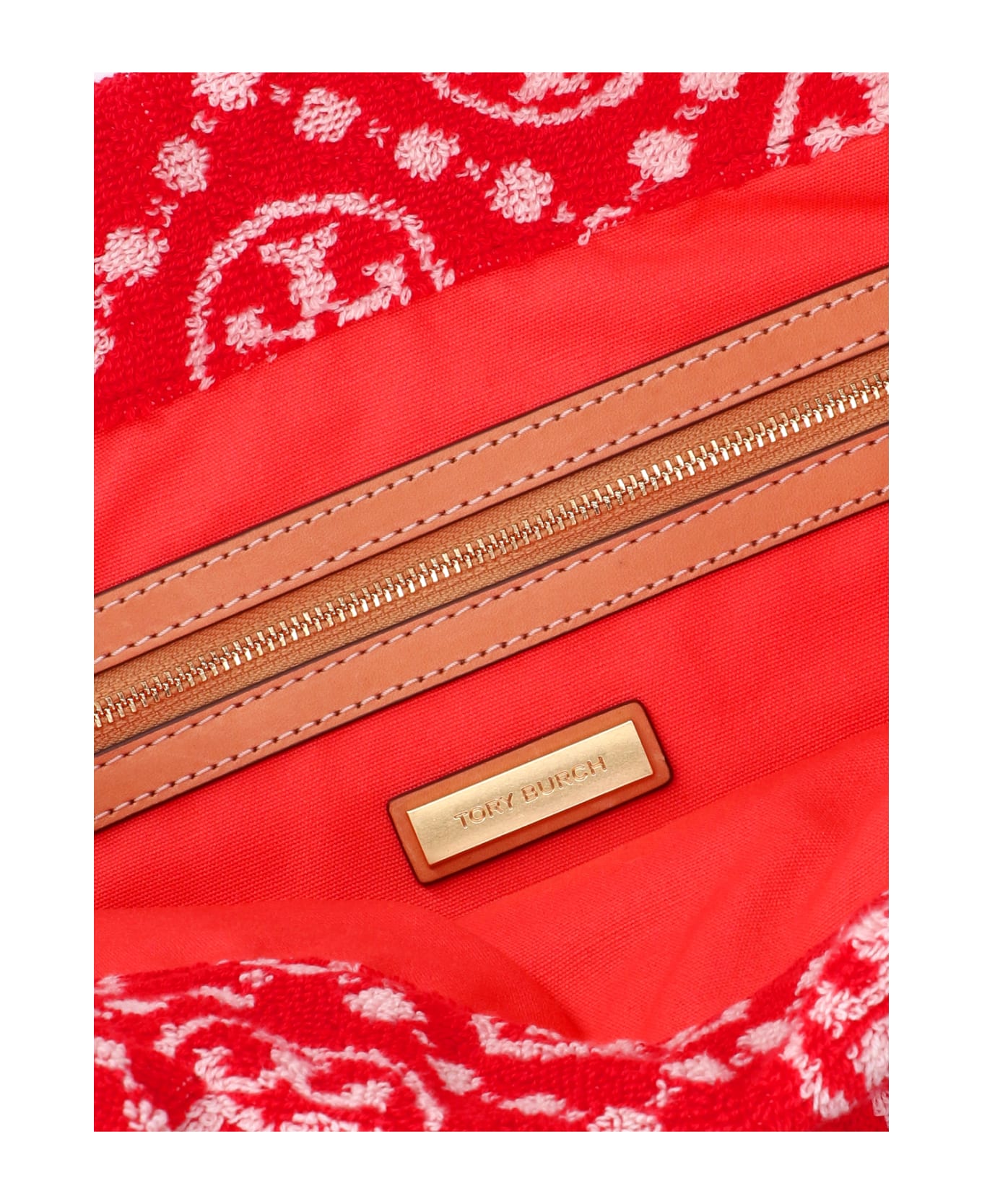 Tory Burch T Monogram Terry Tote Bag - Rosso