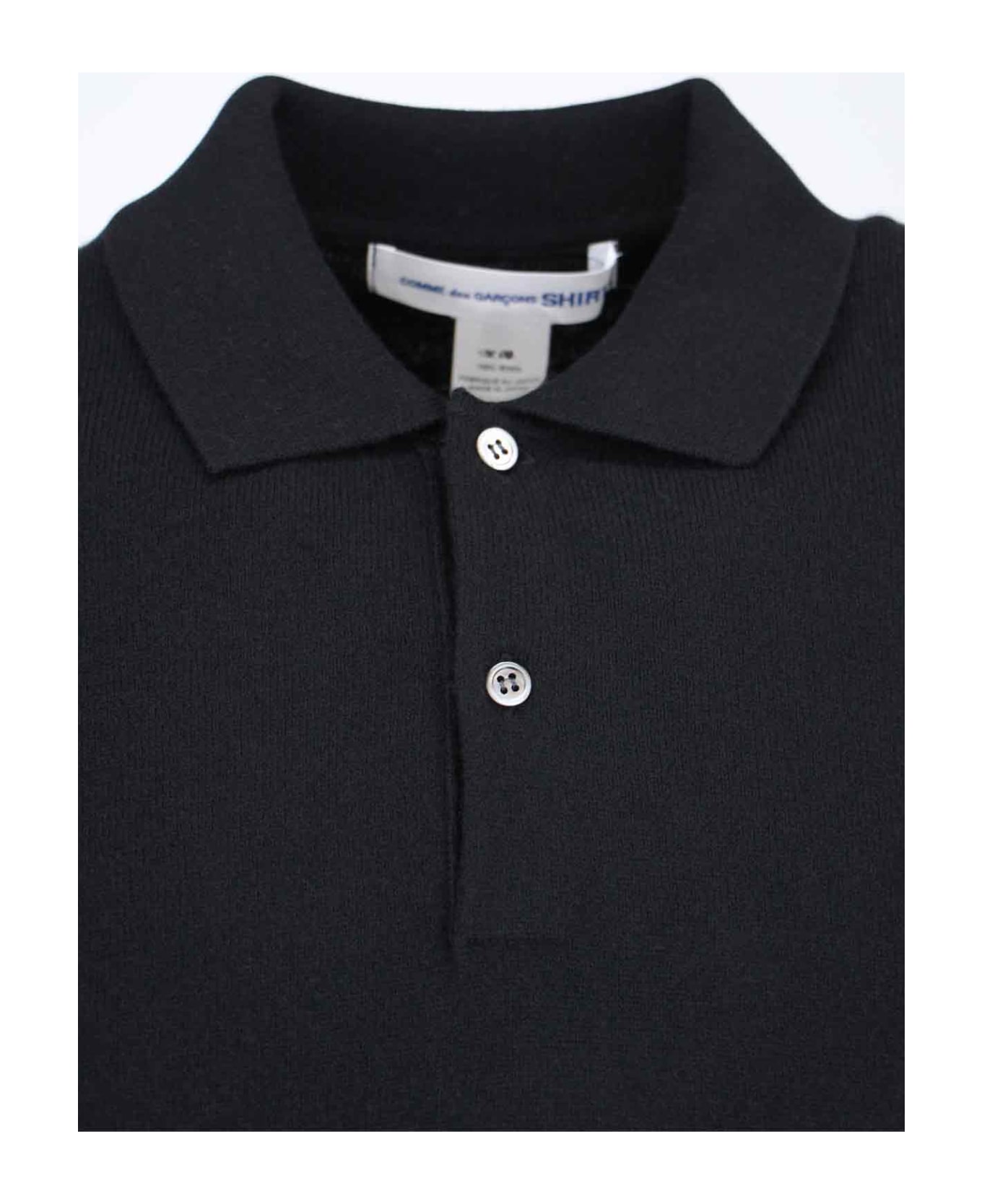 Comme des Garçons Knitted Polo Shirt - Black  