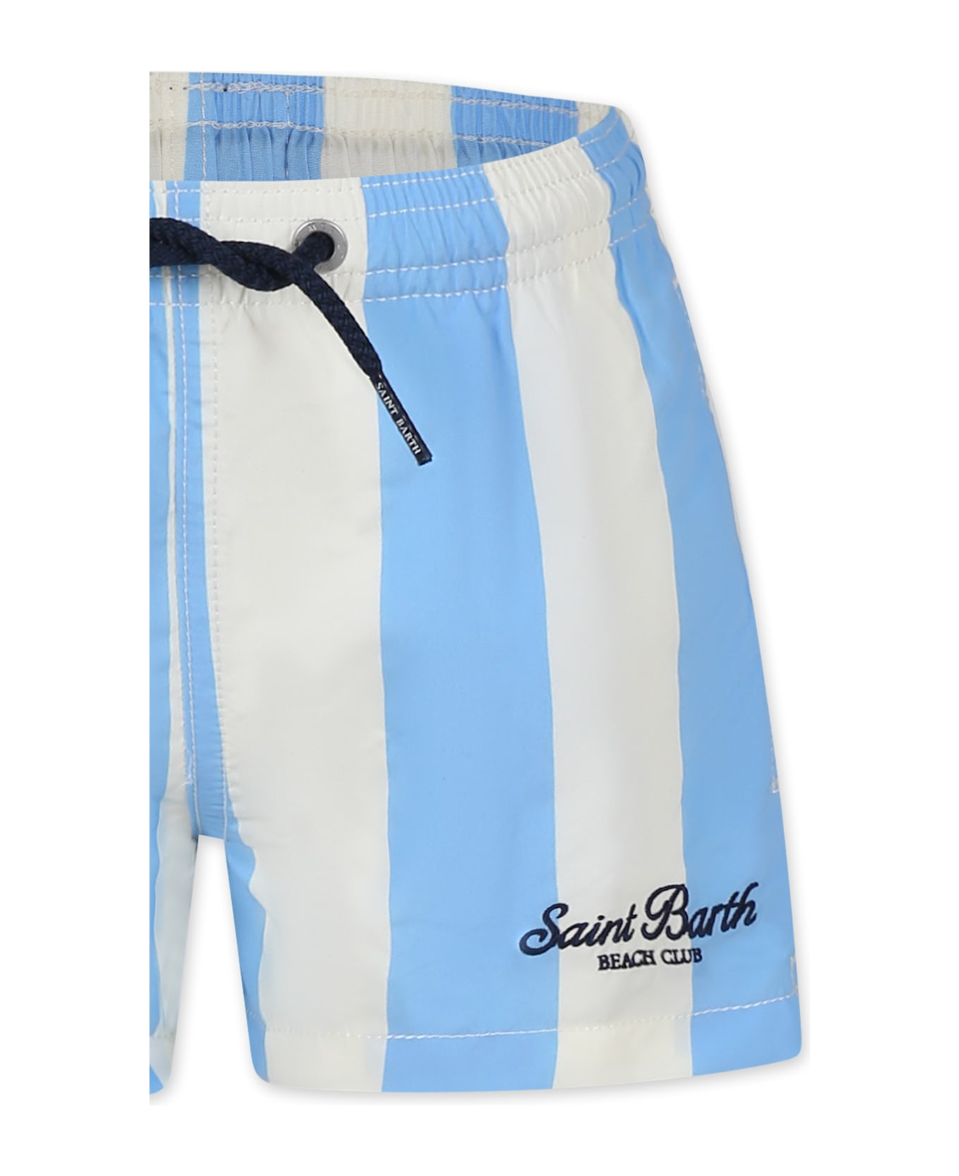 MC2 Saint Barth Light Blue Swim Shorts For Boy With Logo - Light Blue