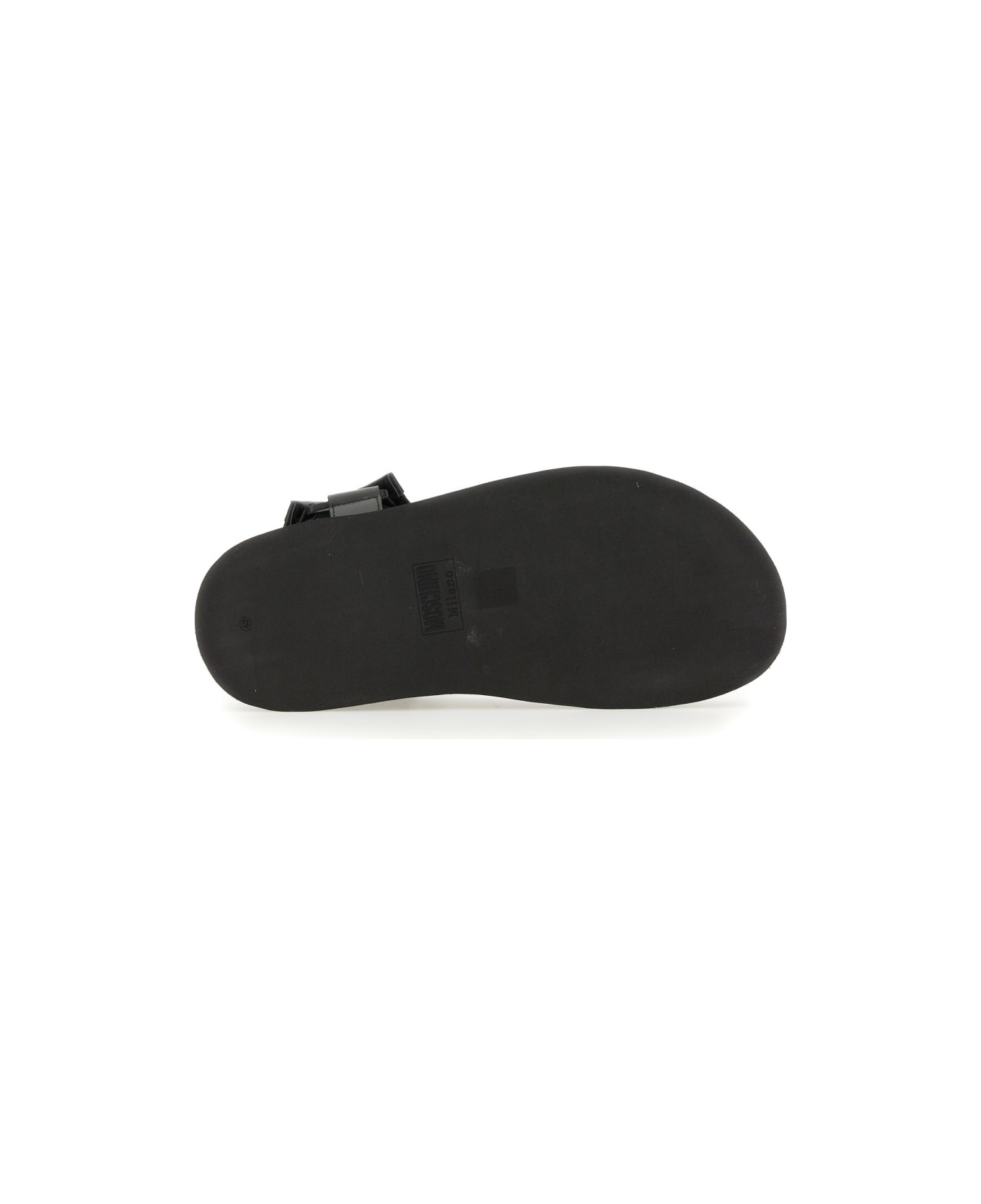 Moschino Sandal With Logo - BLACK