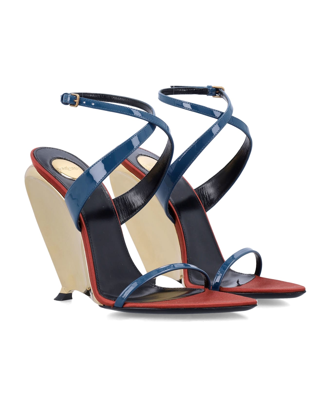 Saint Laurent Tallulah Wedges - DUCK BLUE MULTI