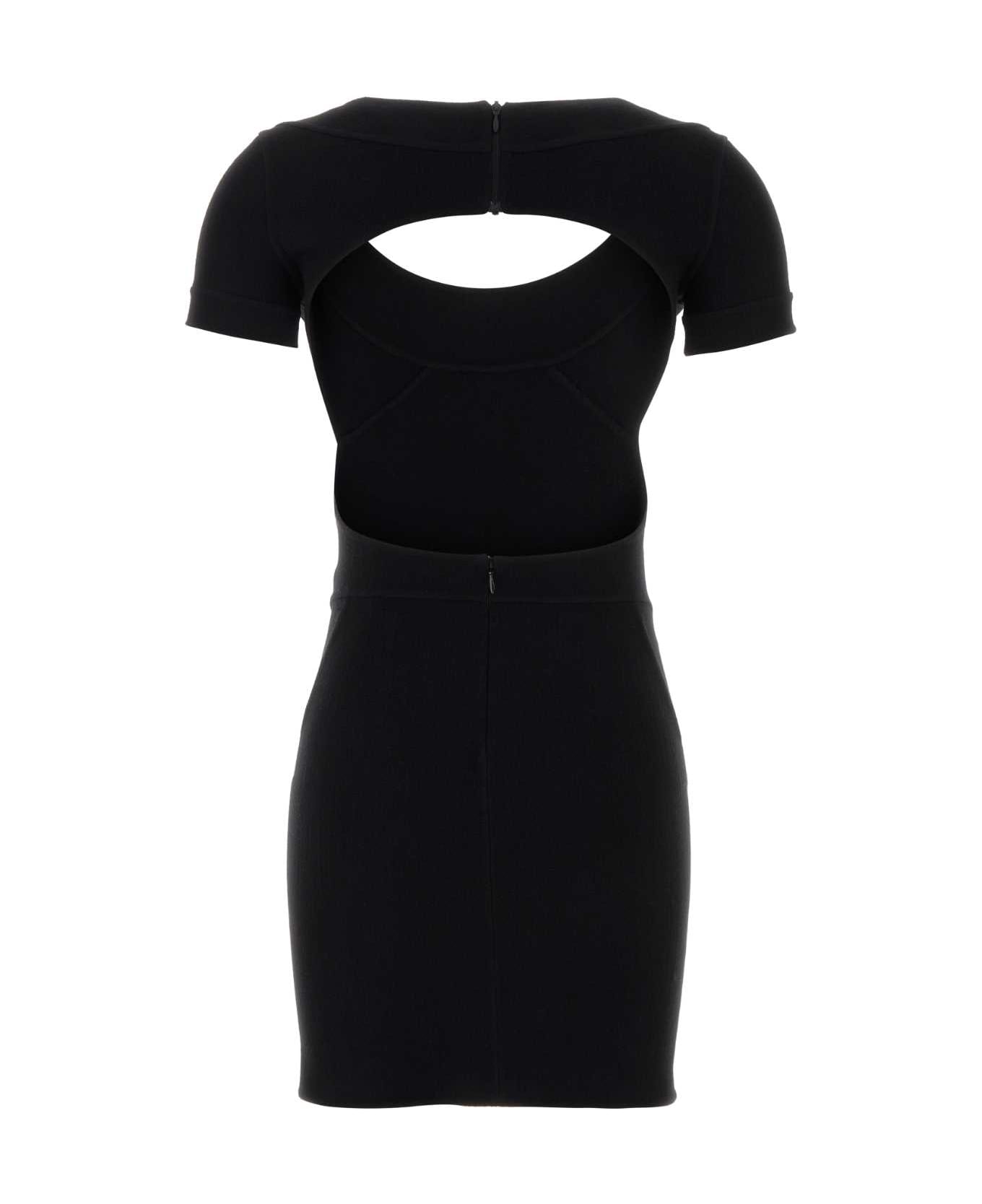 Dsquared2 Black Stretch Wool Blend Mini Dress - BLACK