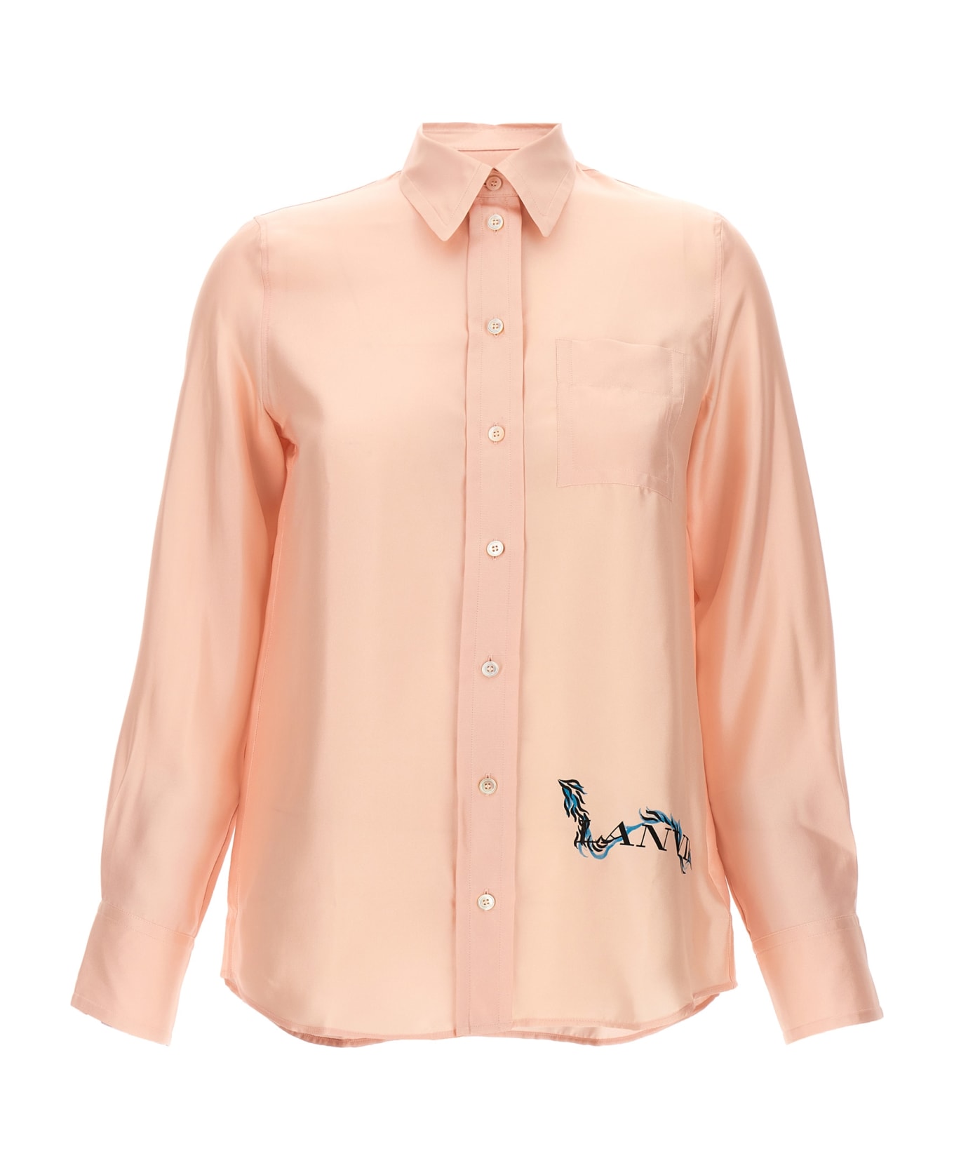 Lanvin Logo Print Shirt - RosÉ シャツ