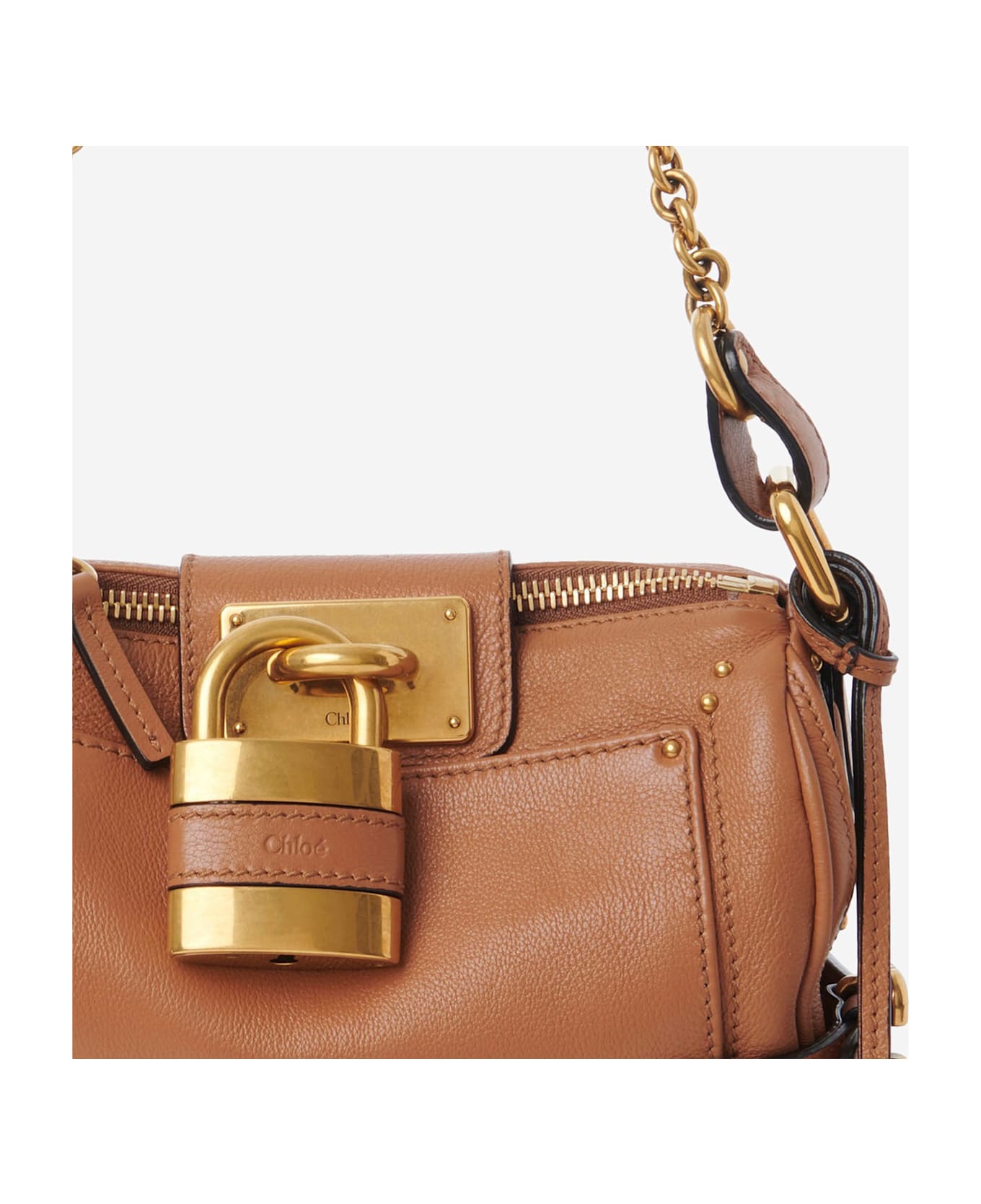 Chloé Small Paddington Leather Bag - Beige