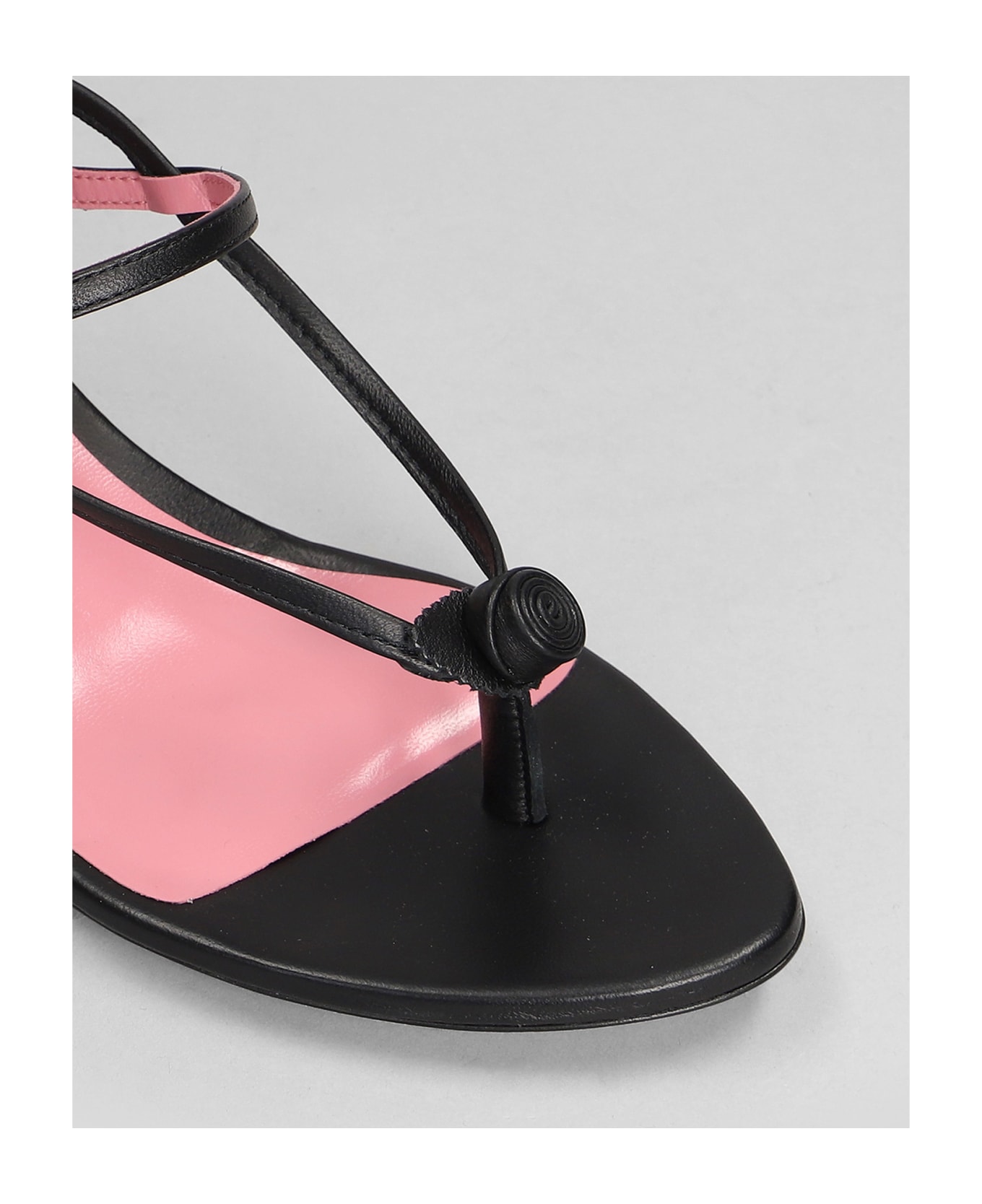 Blumarine Lilli 114 Sandals In Black Leather - black