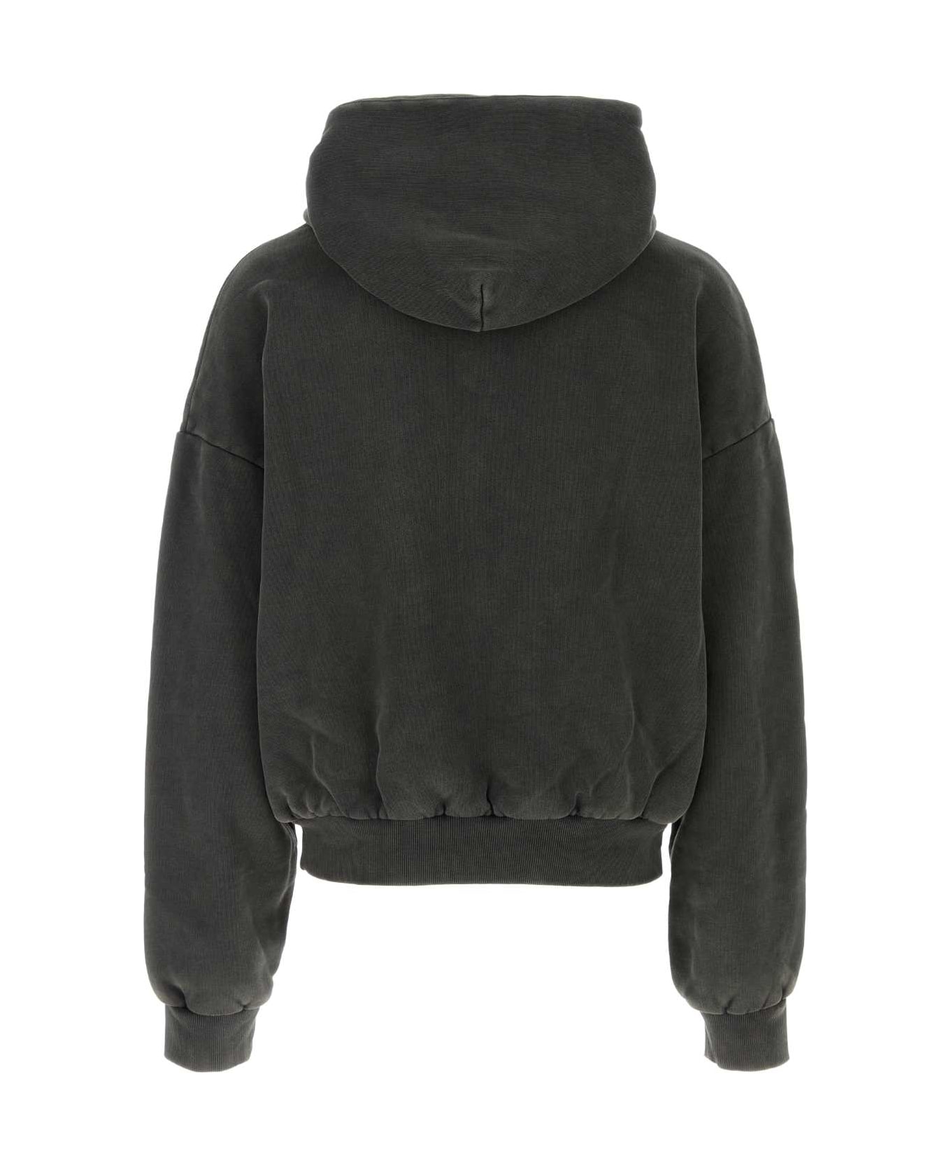 Entire Studios Graphite Cotton Thermal Sweatshirt - WASHEDBLACK