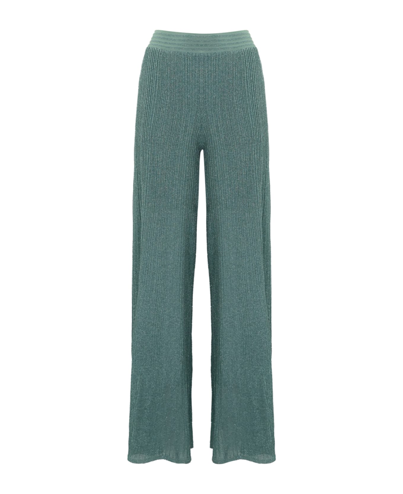 D.Exterior Ribbed Trousers In Viscose And Lurex - Aloe ボトムス
