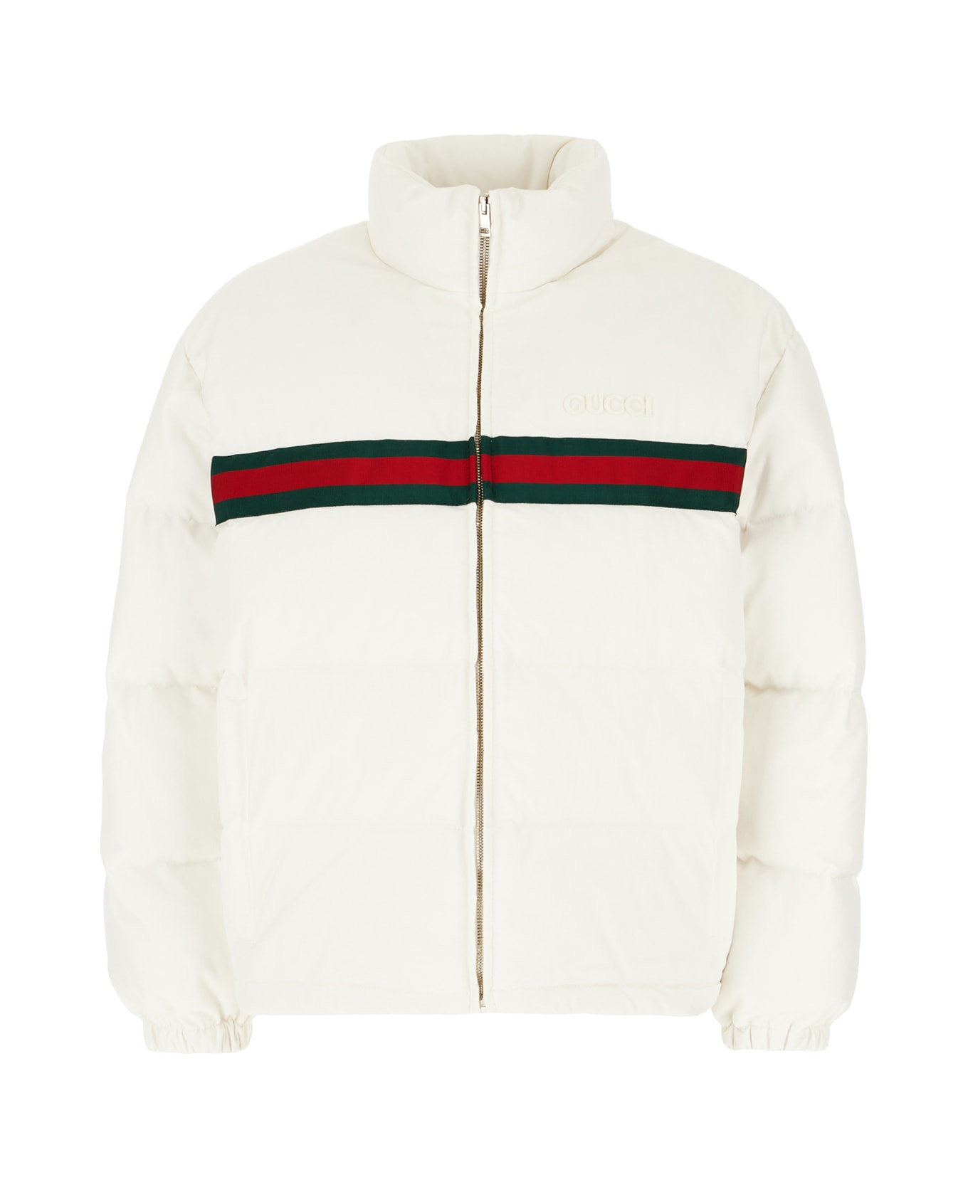 Gucci White Stretch Polyester Down Jacket - Bianco