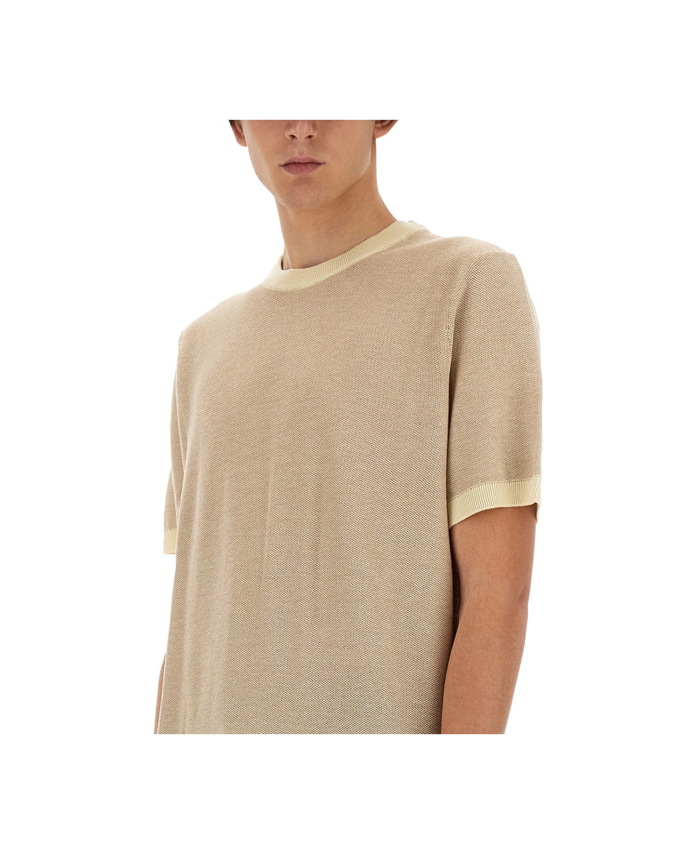 Hugo Boss Knitted T-shirt - WHITE