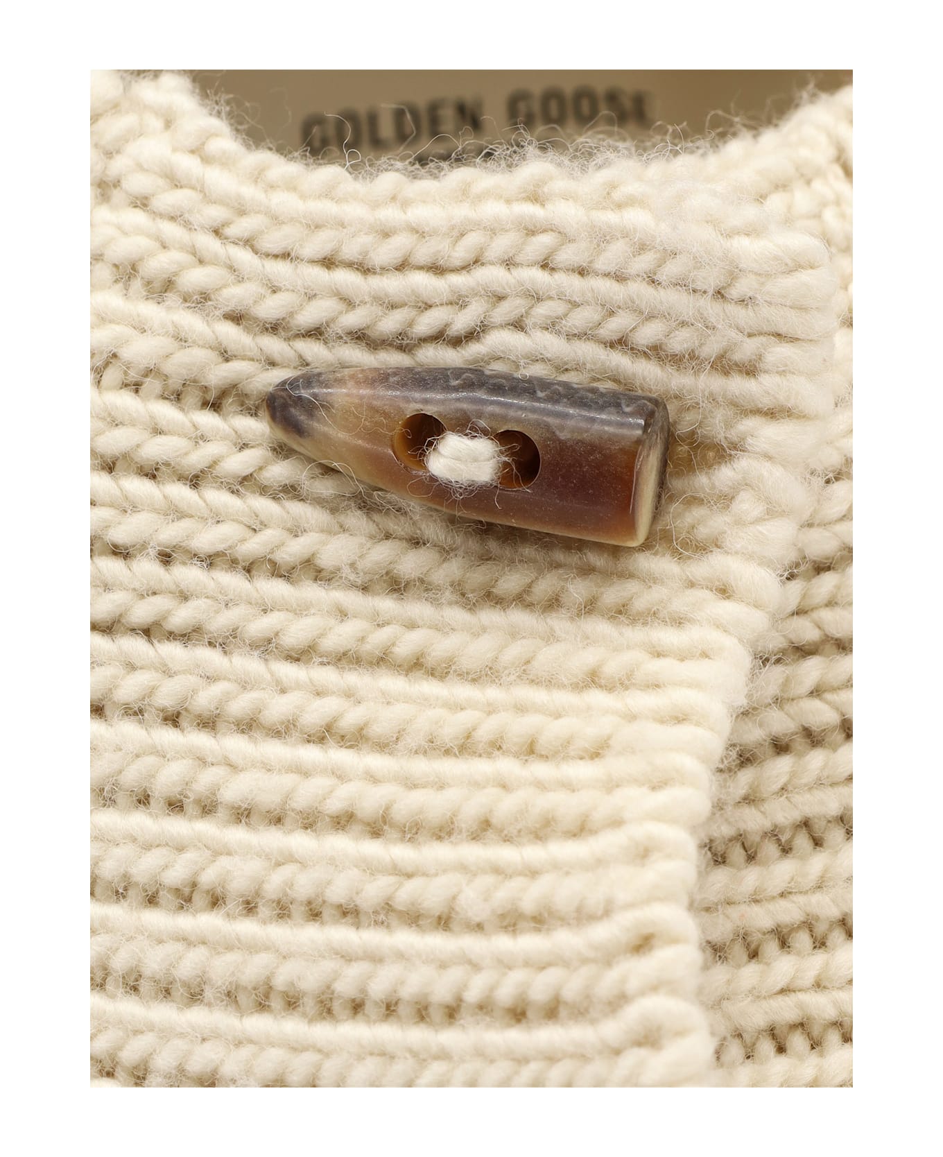 Golden Goose Oxa Bouclé Wool Blend Cardigan - Natural white