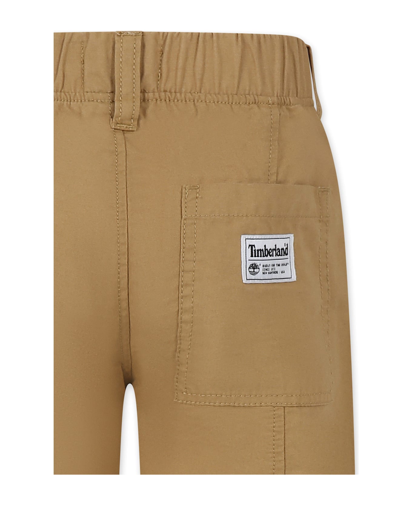 Timberland Beige Trousers For Boy With Logo - Beige