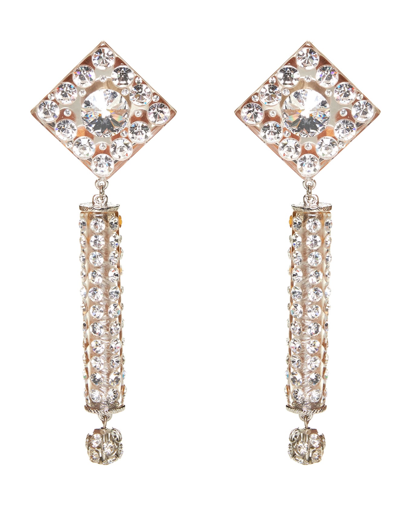 Alessandra Rich Crystal Earrings - Cry silver