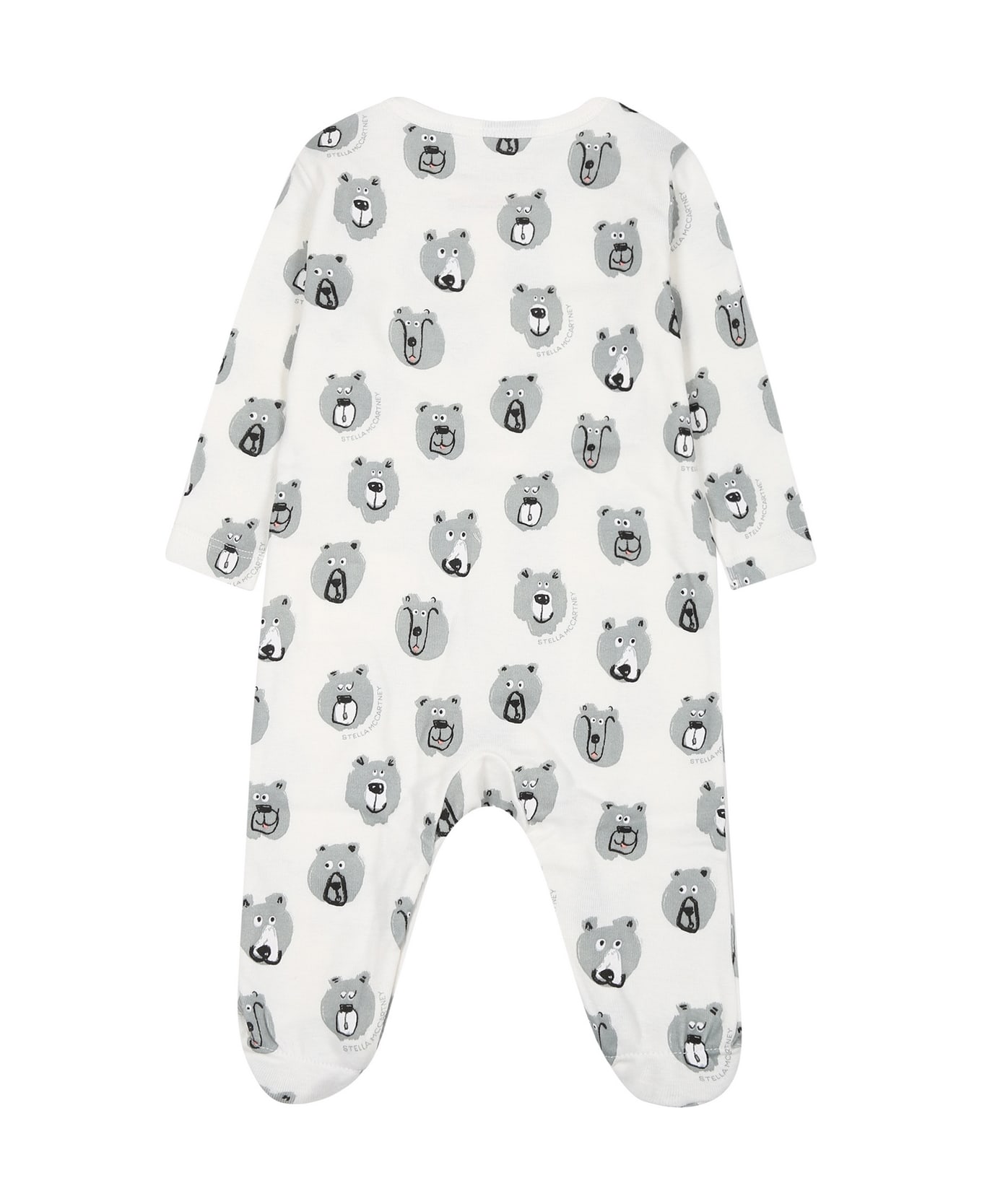 Stella McCartney Kids White Set For Baby Boy With Printed Bear - White ボディスーツ＆セットアップ