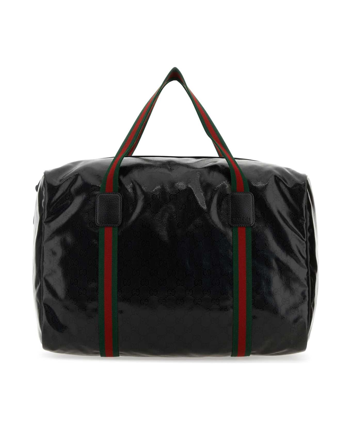 Gucci Black Gg Crystal Fabric Travel Bag - BLK