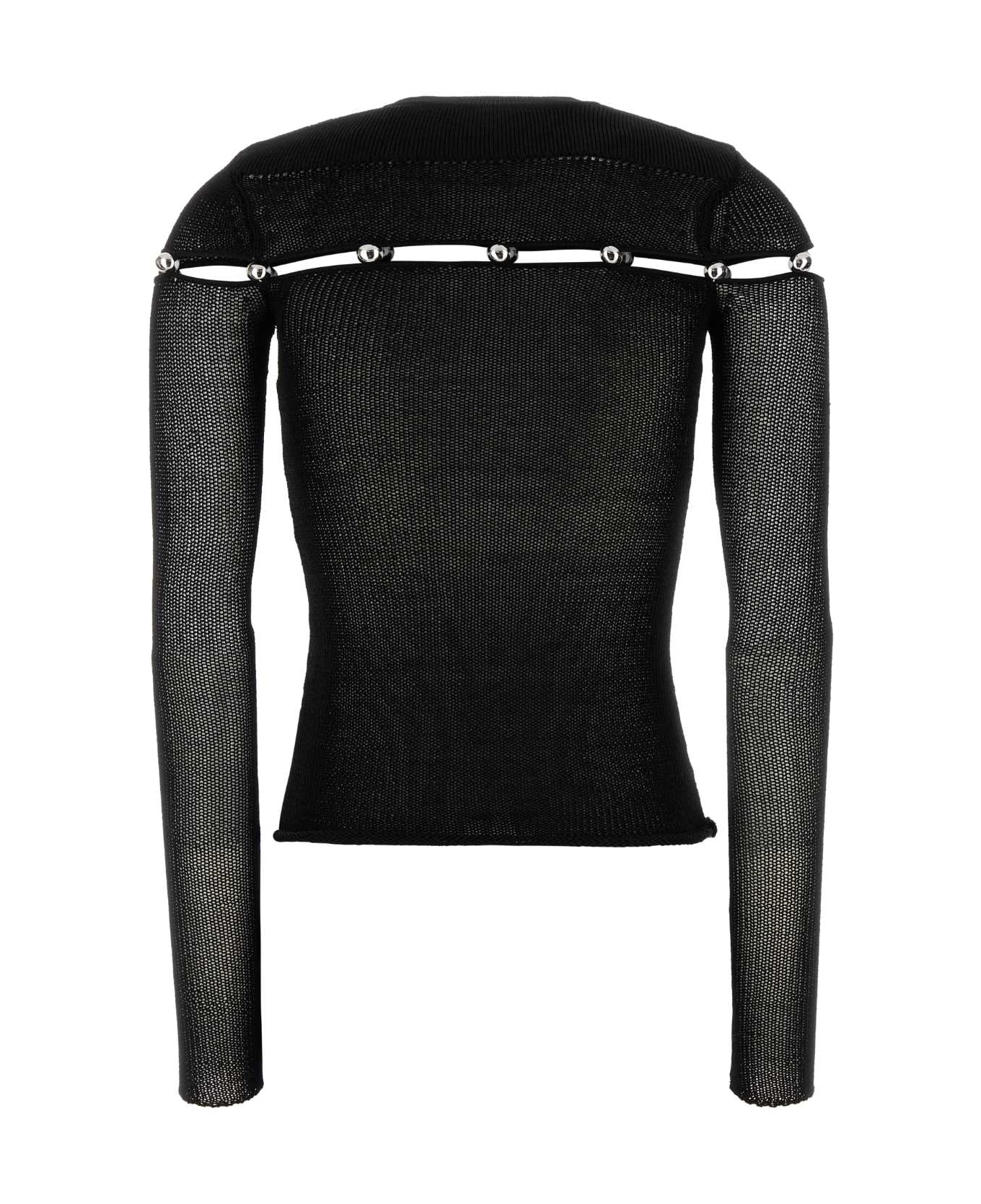 Black Viscose Blend Elisie Sweater - Thumbnail 1