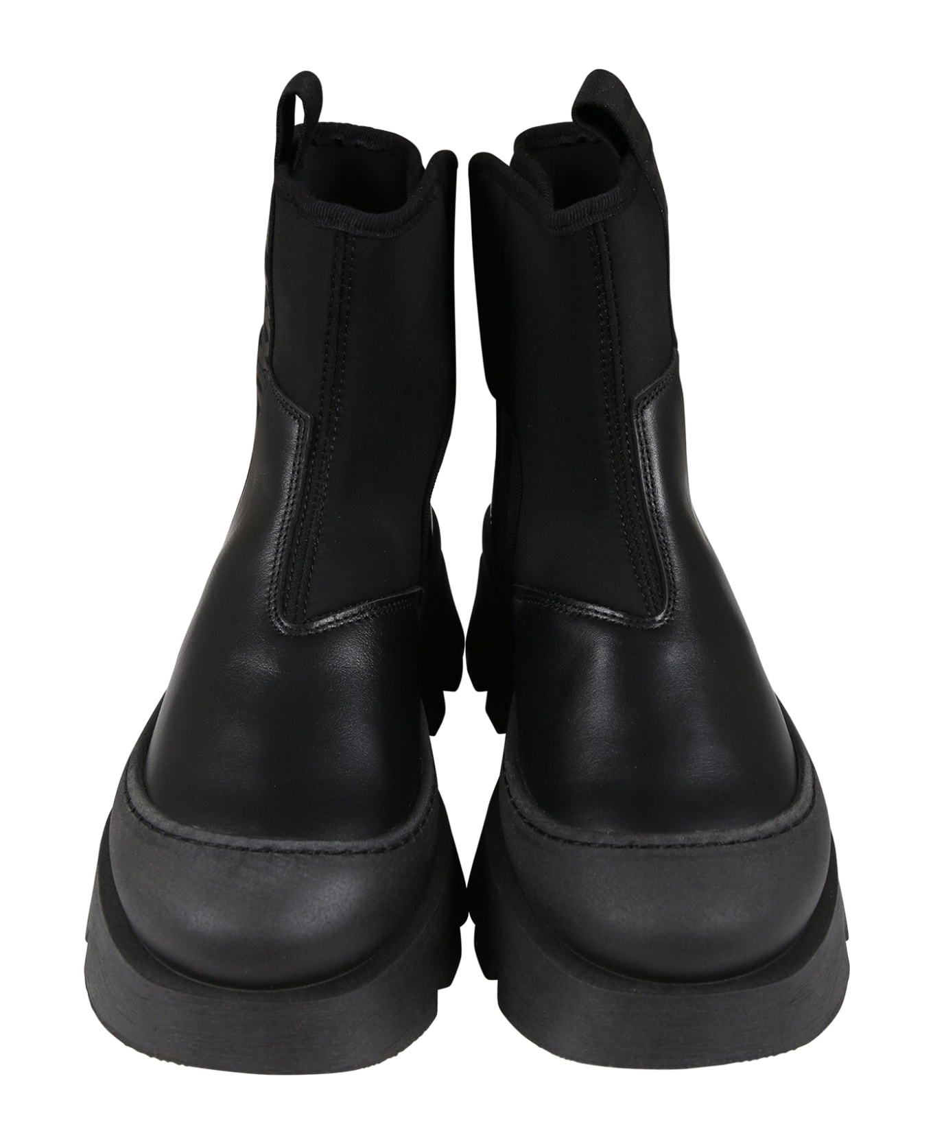 DKNY Black Ankle Boots For Girl With Logo - Black シューズ