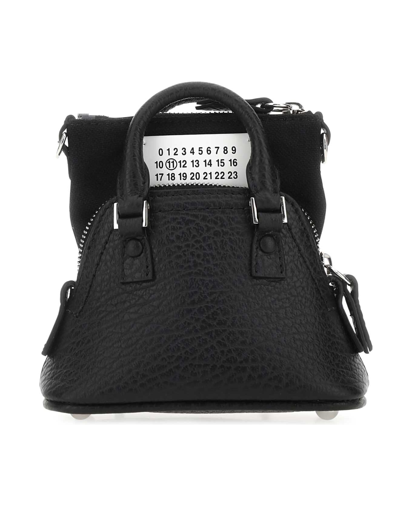 Maison Margiela Black Leather And Fabric 5ac Handbag - T8013