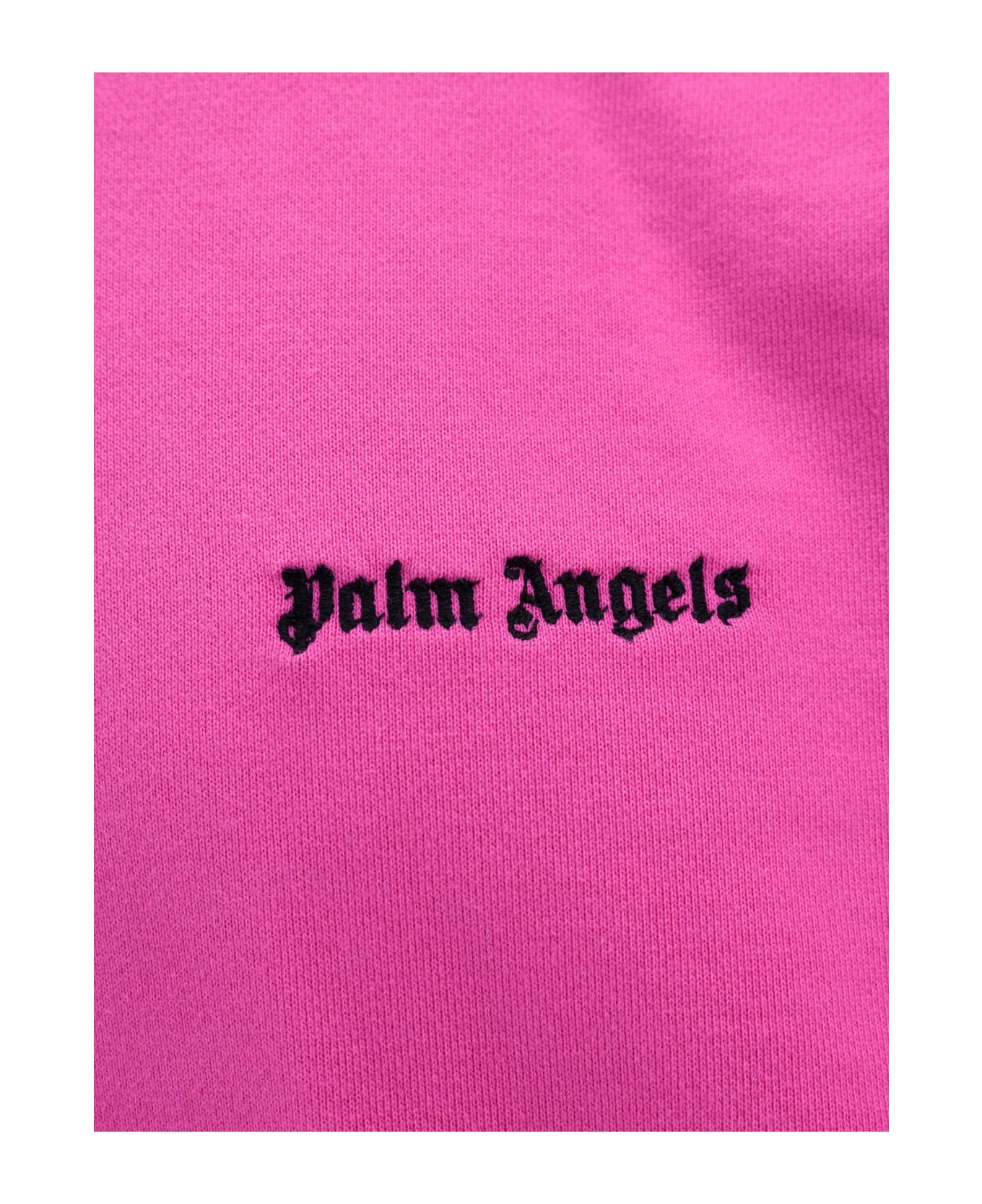 Palm Angels Cotton Sweatshirt With Logo Embroidery - Pink