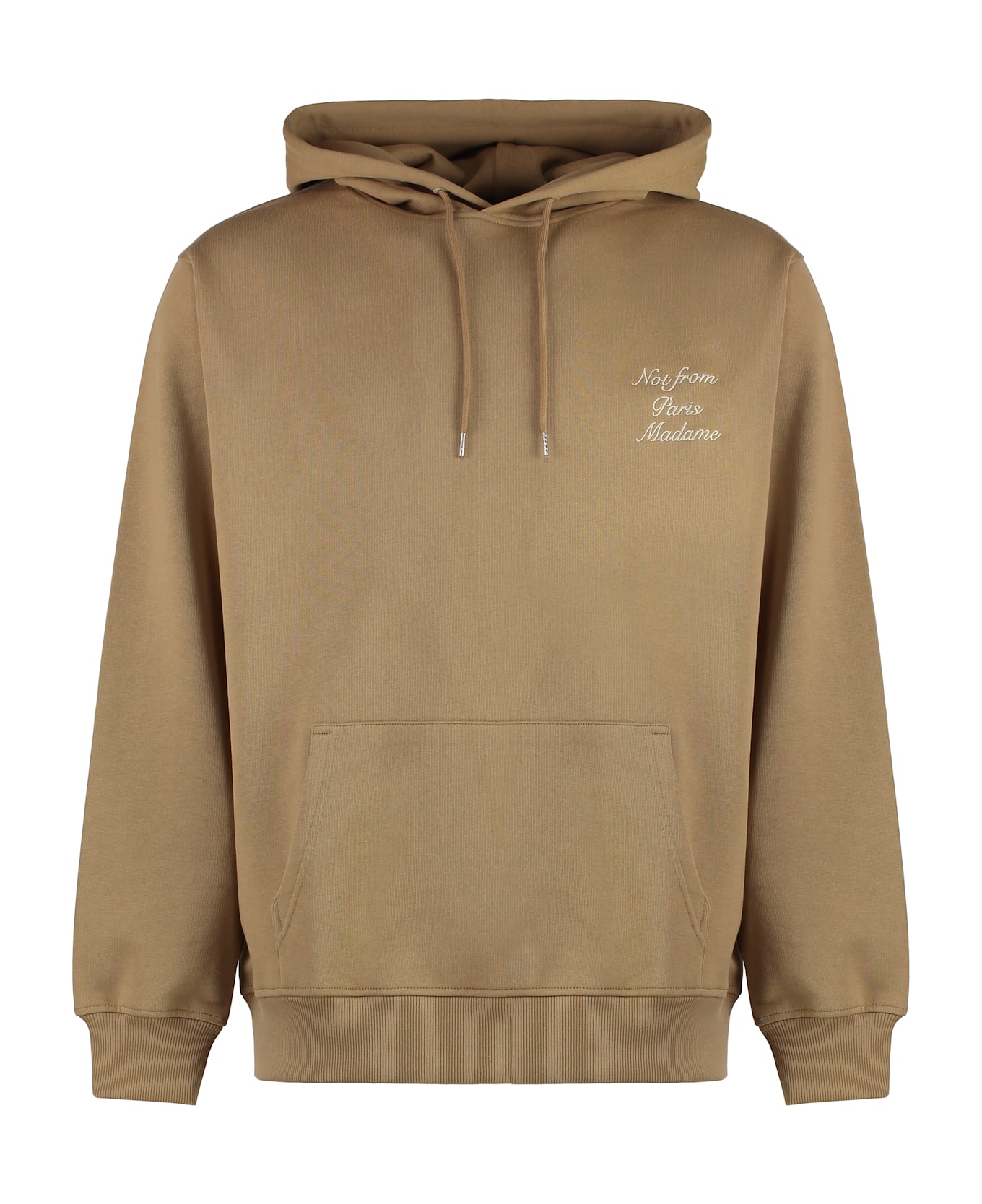 Drôle de Monsieur Slogan Calligraphie Hooded Sweatshirt - Beige