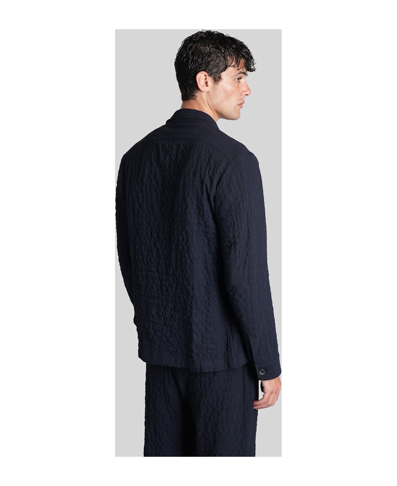 Barena Cedrone Casual Jacket In Blue Viscose - blue