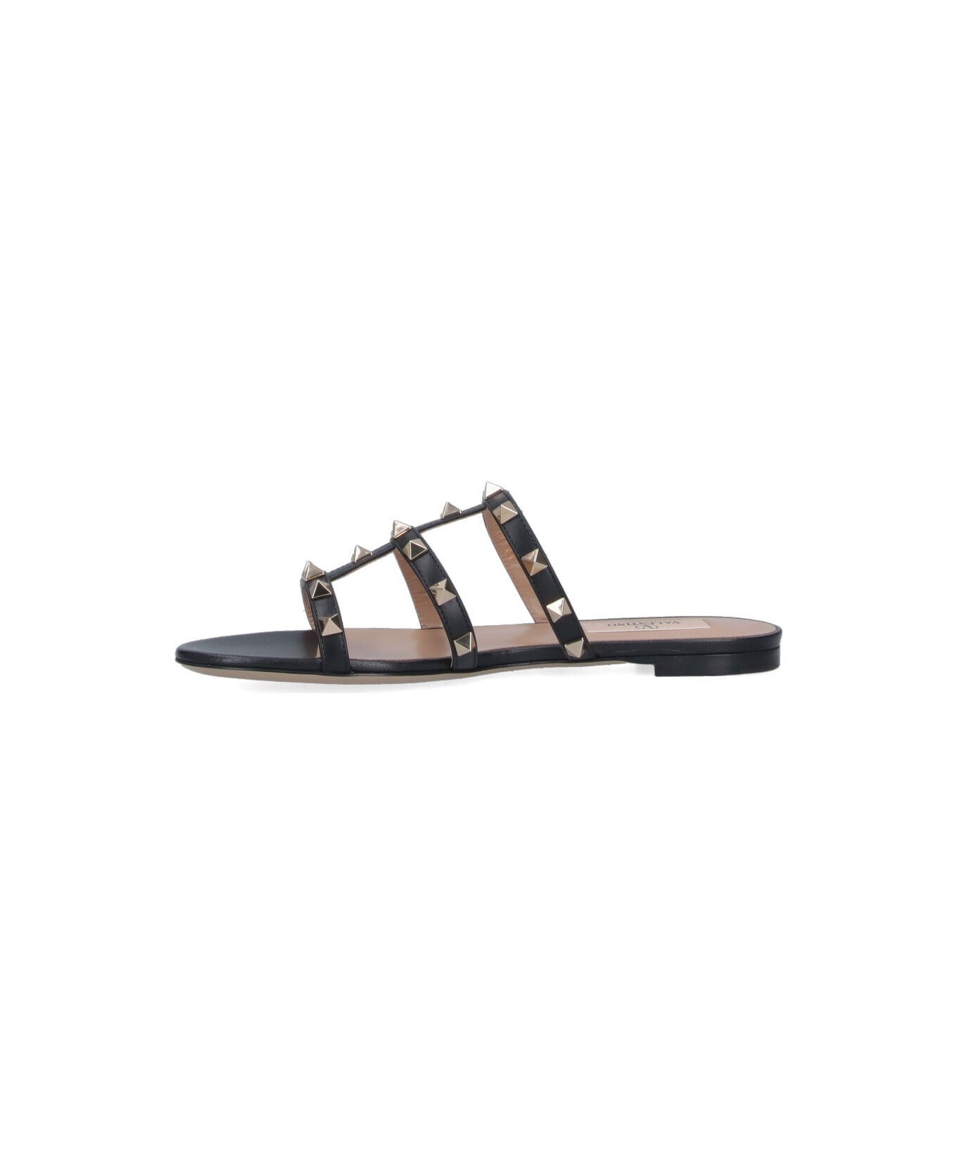 Valentino Garavani "rockstud" Slide Sandals - Black  