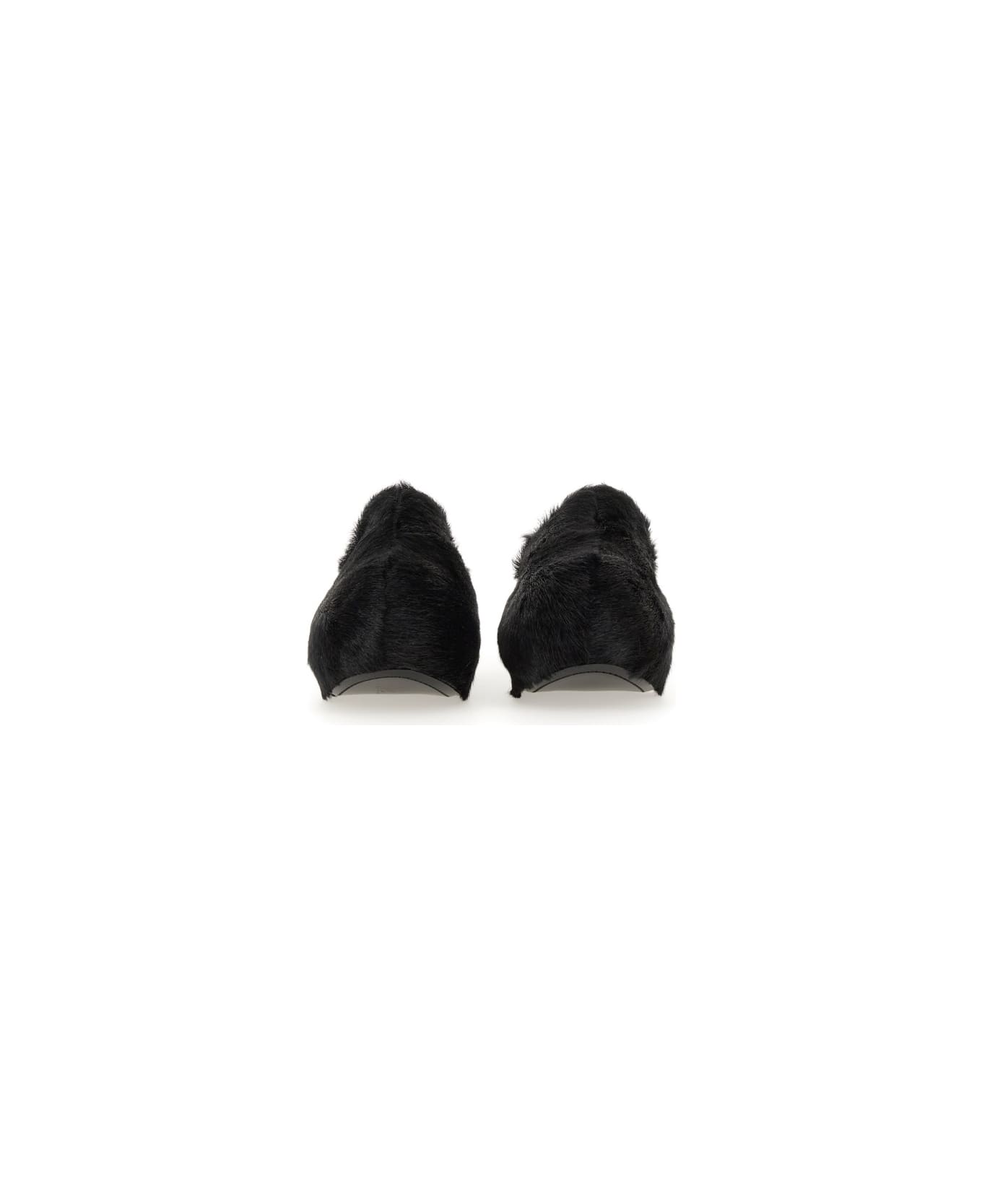 Jil Sander Fur Mules - BLACK