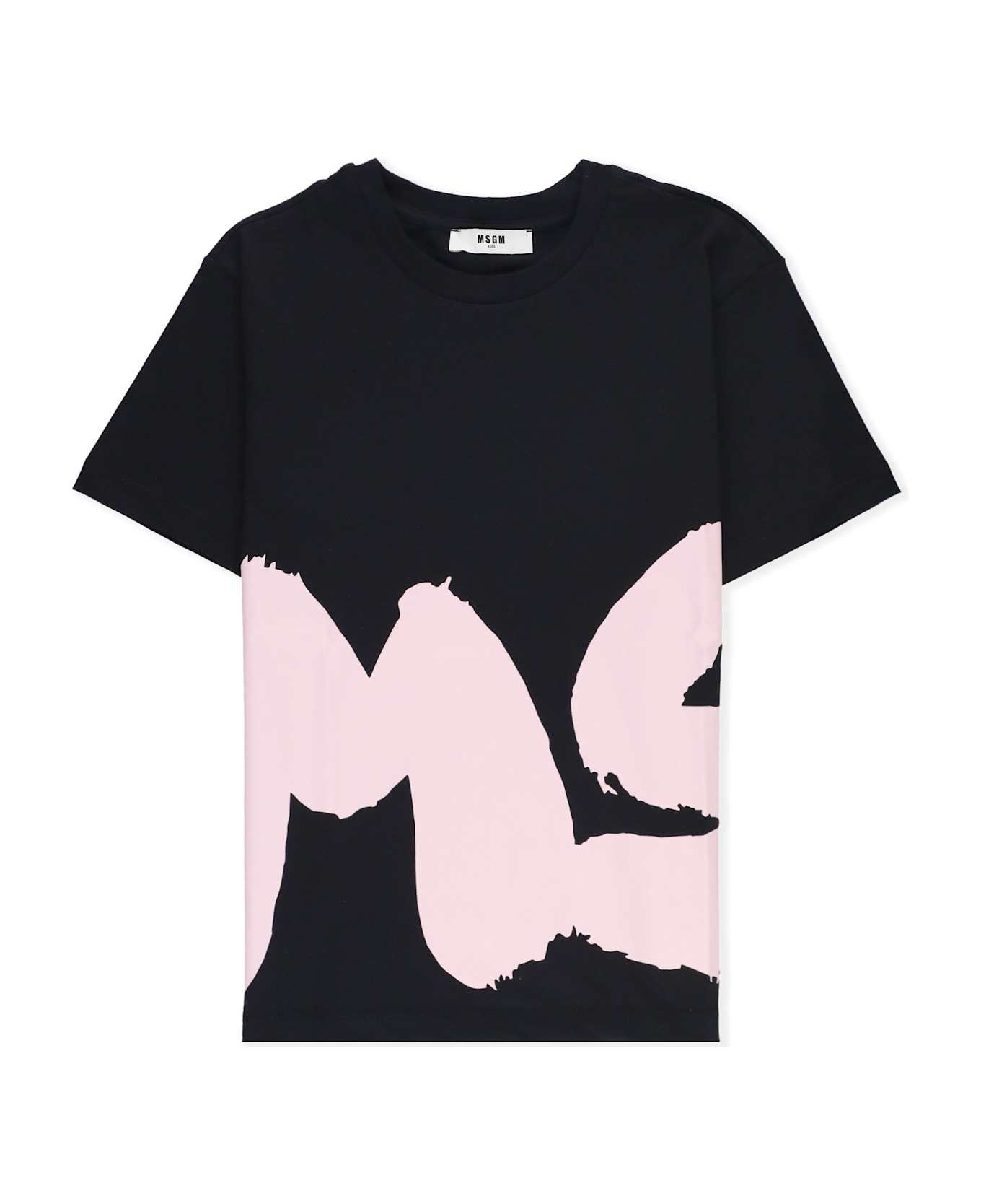 MSGM T-shirt With Logo - Nero Rosa