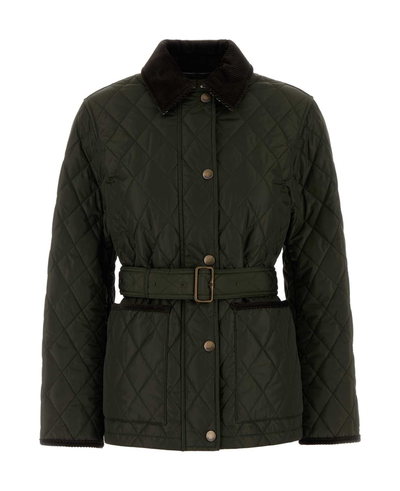 Burberry Olive Green Nylon Jacket - SHALE