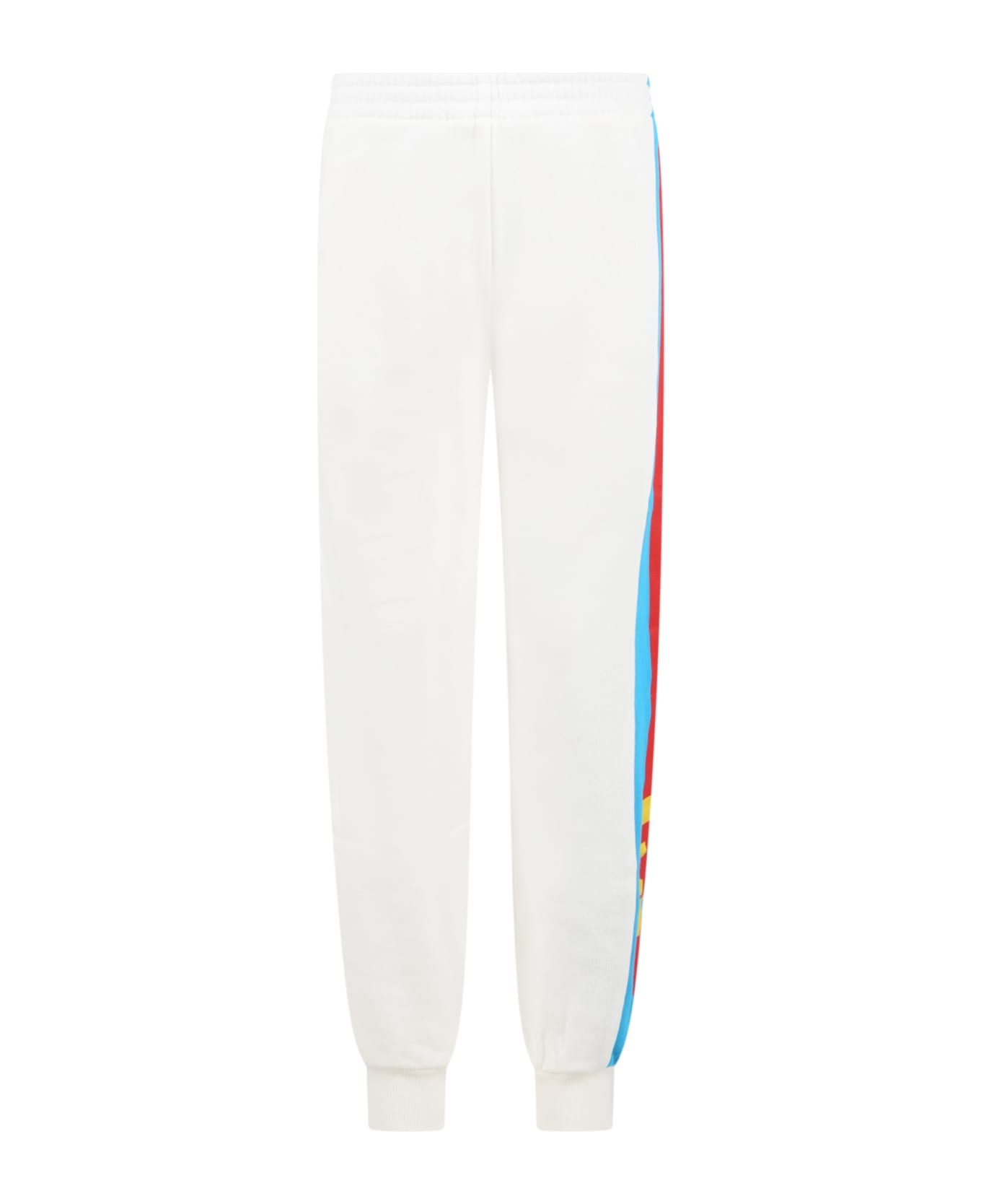 Gucci White Sweatpants For Kids With Gg Logo - White ボトムス