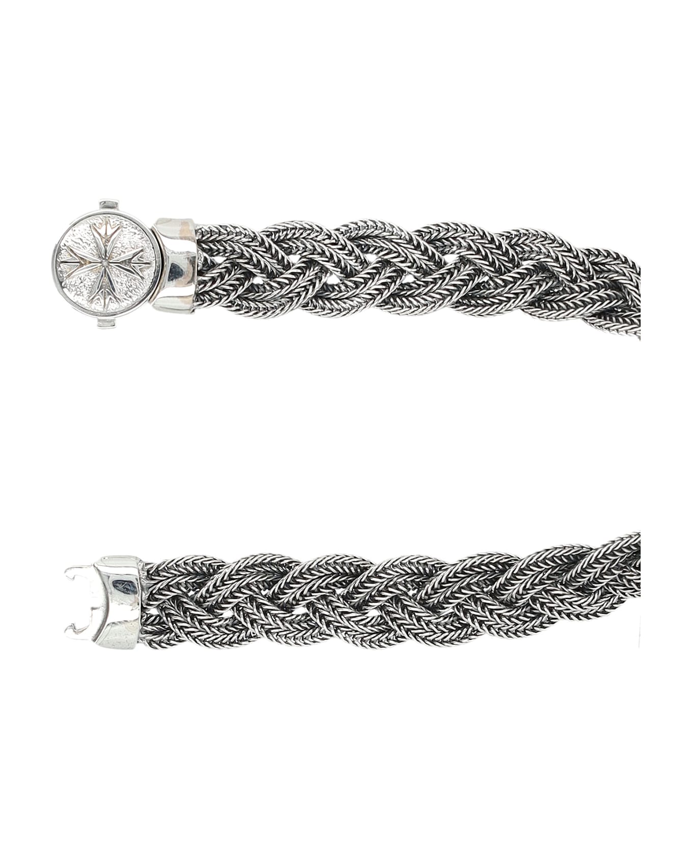 Emanuele Bicocchi Diamond-cut Flat Braided Bracelet - SILVER