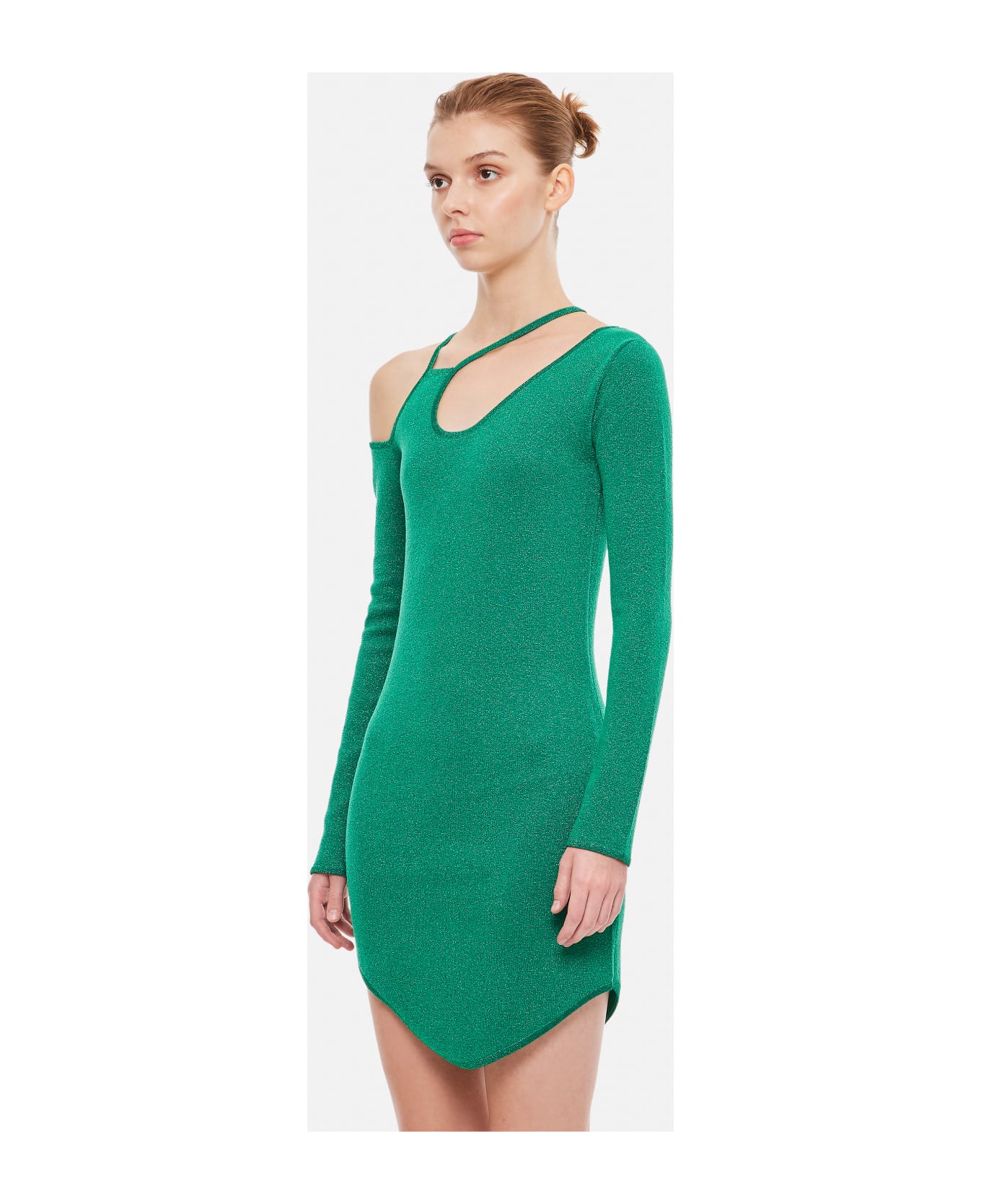 J.W. Anderson Cut Out Detail Asymmetric Dress - Green