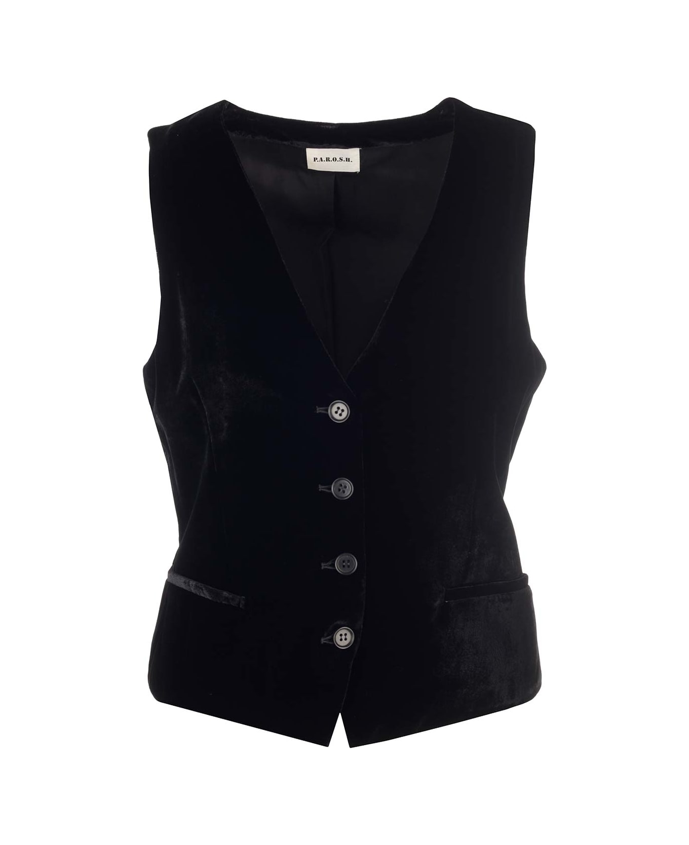 Parosh Velvet Waistcoat - Nero