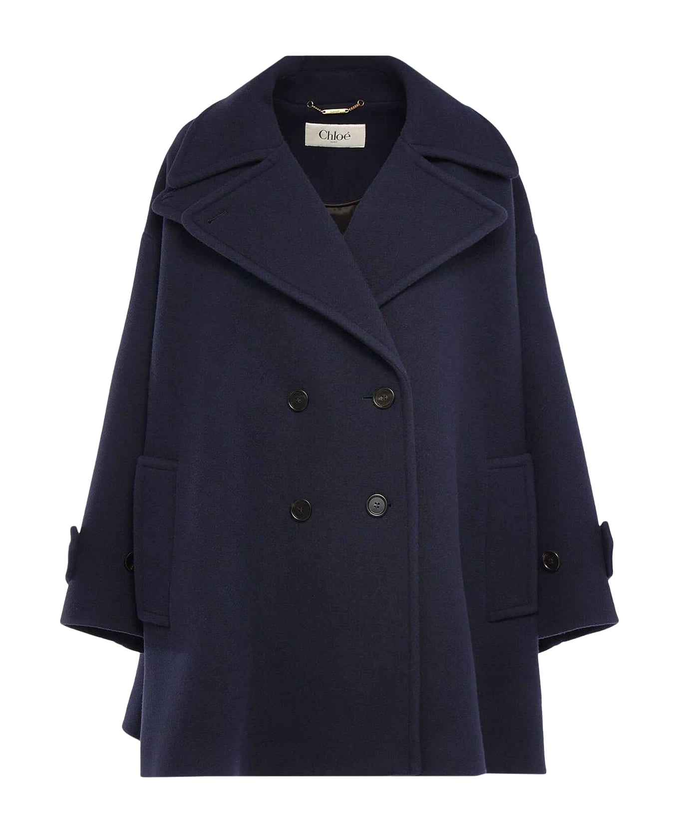 Chloé Virgin Wool Blend Coat - Eveningblue