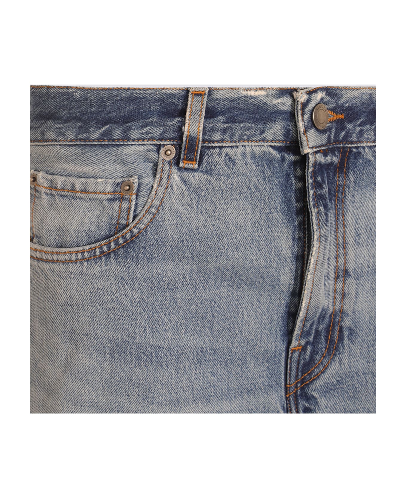 Haikure Blue Cotton Denim Jeans - DIVE BLUE WASH