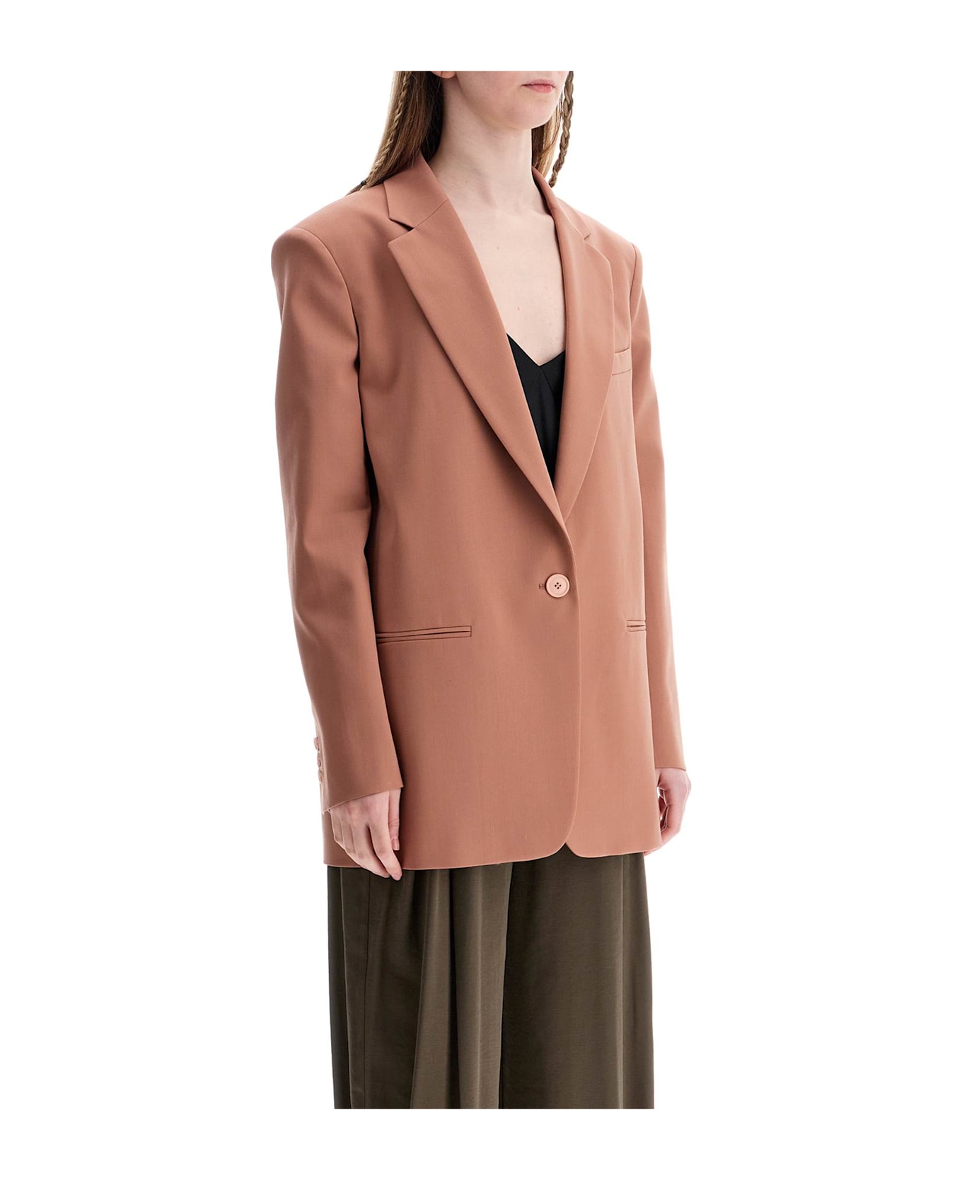 The Andamane Elegant Dark Pink Synthetic Blazer - DARK FARD (Brown)