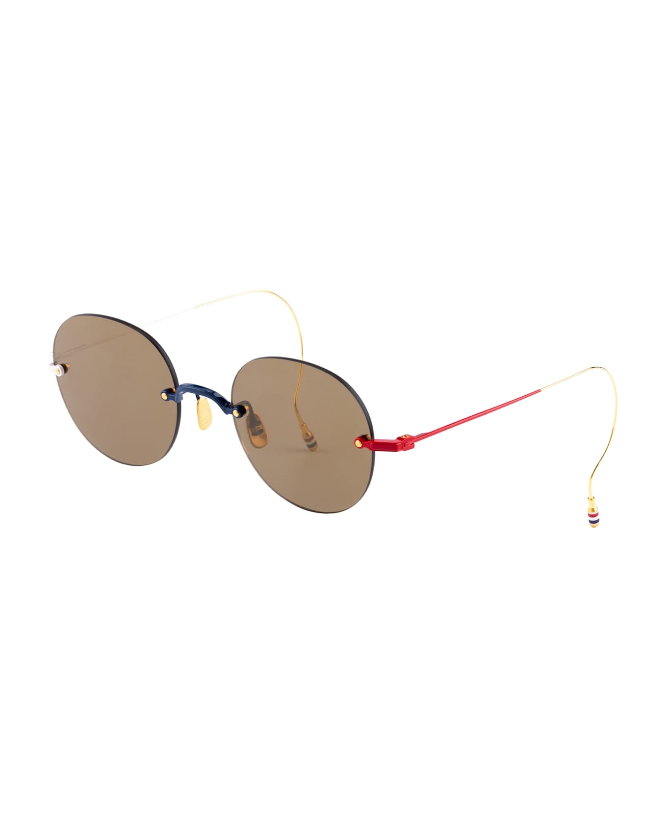 Thom Browne Rimless Oversized - Navy / Red / White Sunglasses - blue