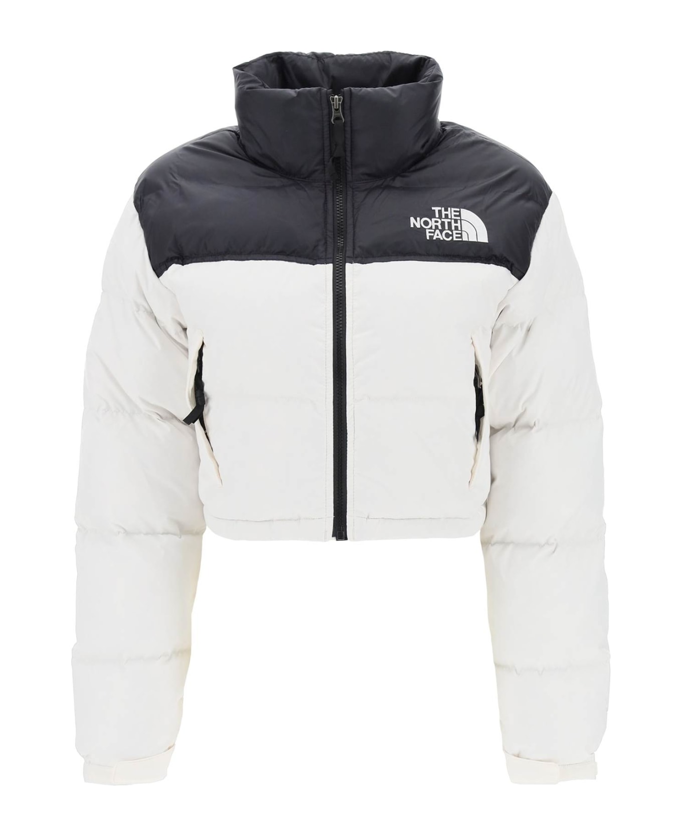 The North Face 'nuptse' Cropped Down Jacket - WHITE DUNE/TNF BLACK (White)
