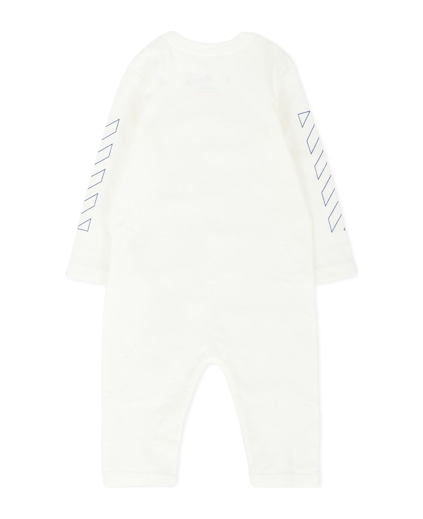 Off-White Ivory Babygrow Set For Baby Boy With Logo - Ivory