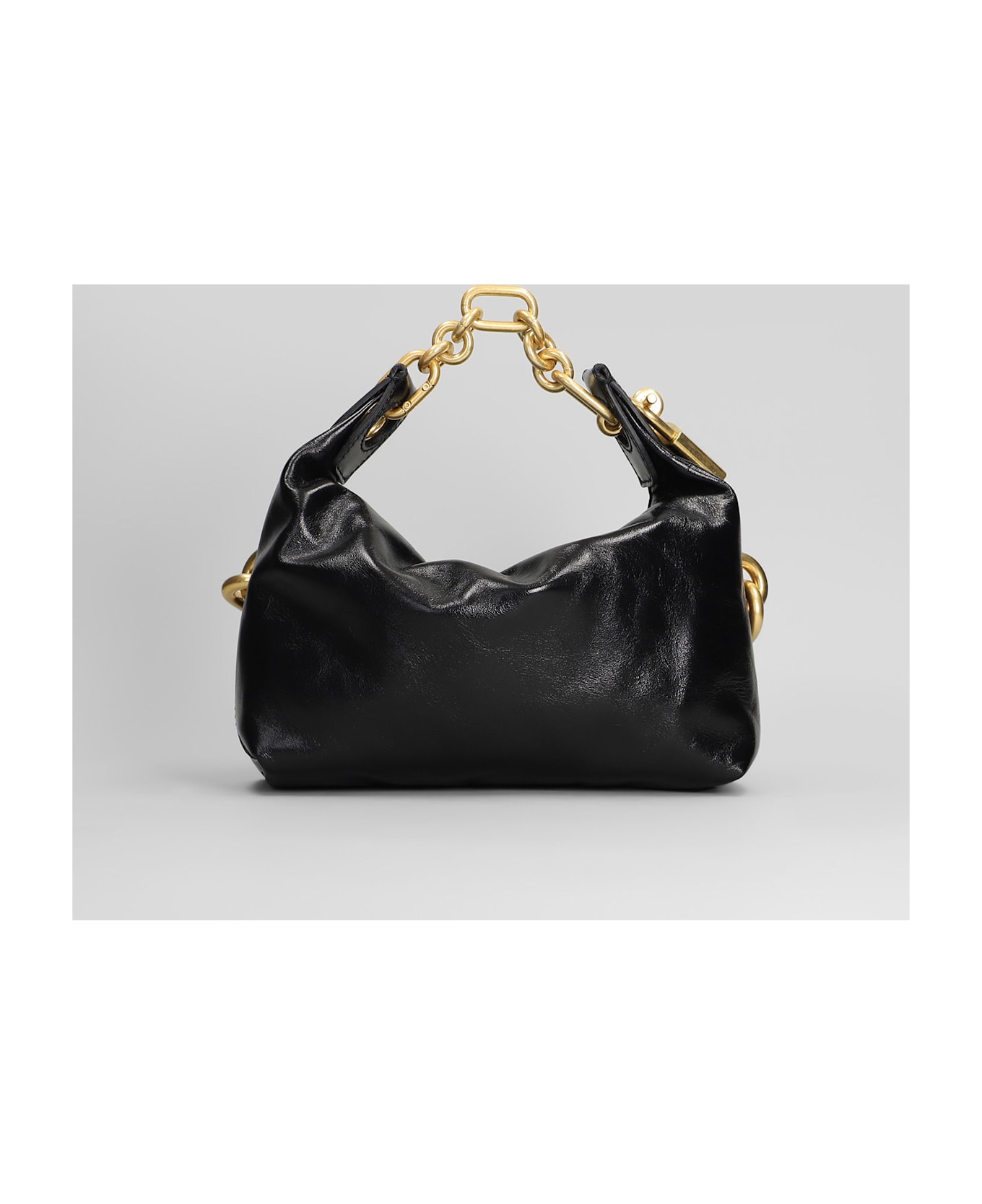 Balmain Sync Mini Shoulder Bag In Black Leather - black