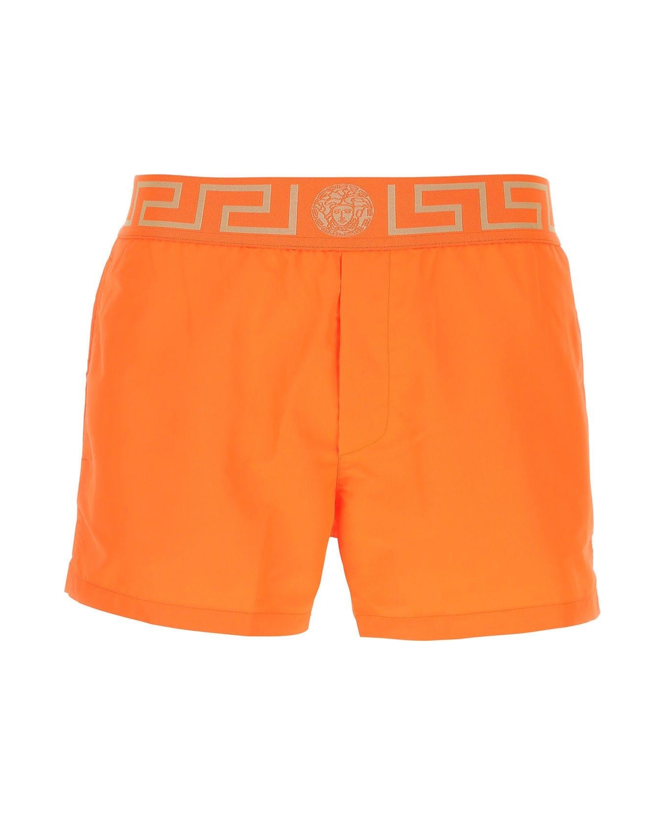 Versace Orange Polyester Swimming Shorts - Arancione