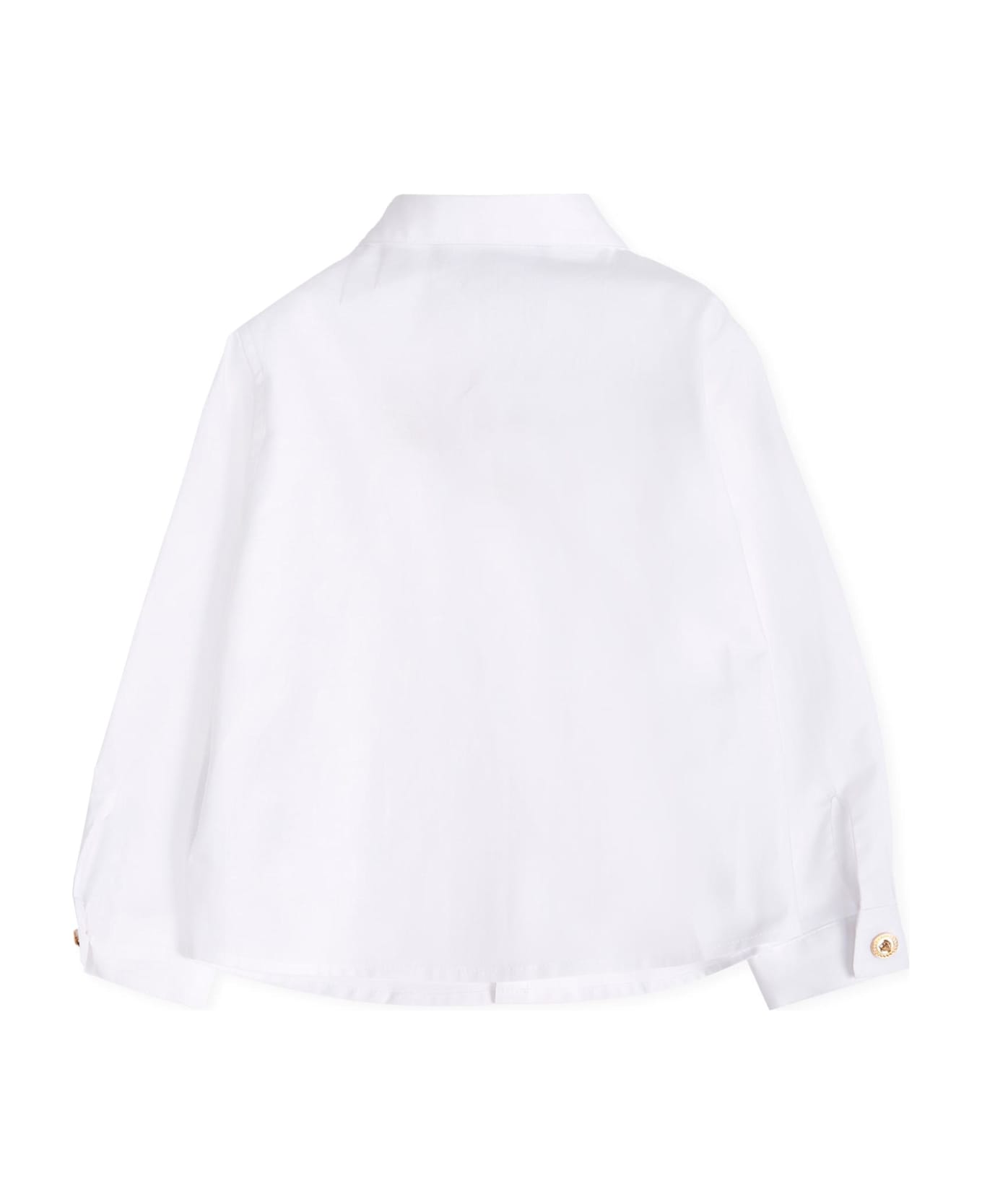 Versace White Embroideried Shirt For Baby Boy - White