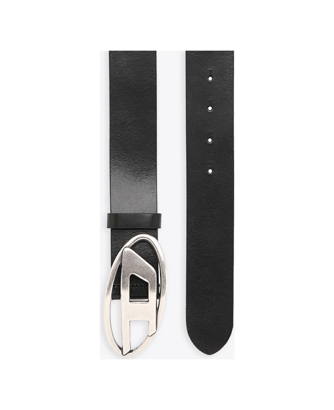 Diesel B-1dr Black leather belt with Oval D buckle - B 1DR - Nero
