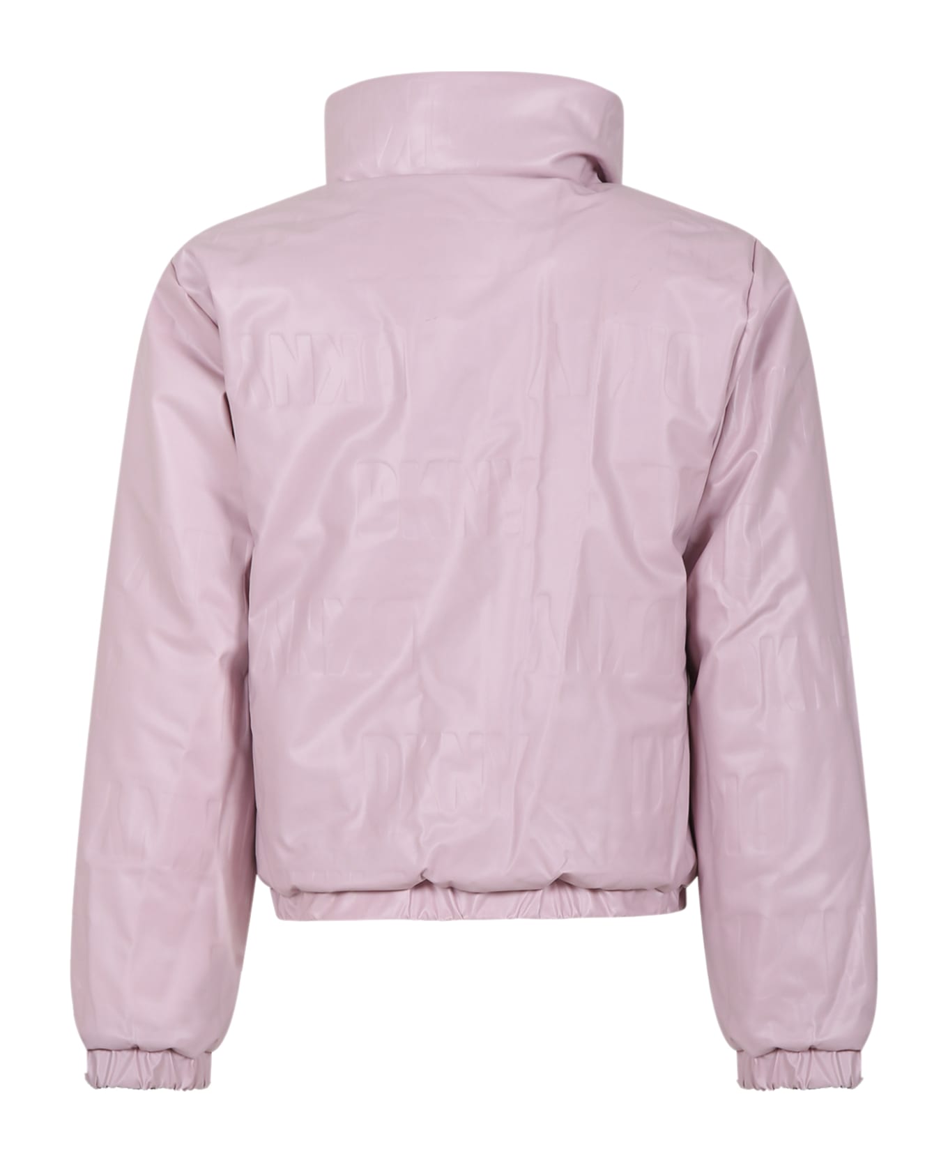 DKNY Reversible Purple Jacket For Girl With Logo - Pink