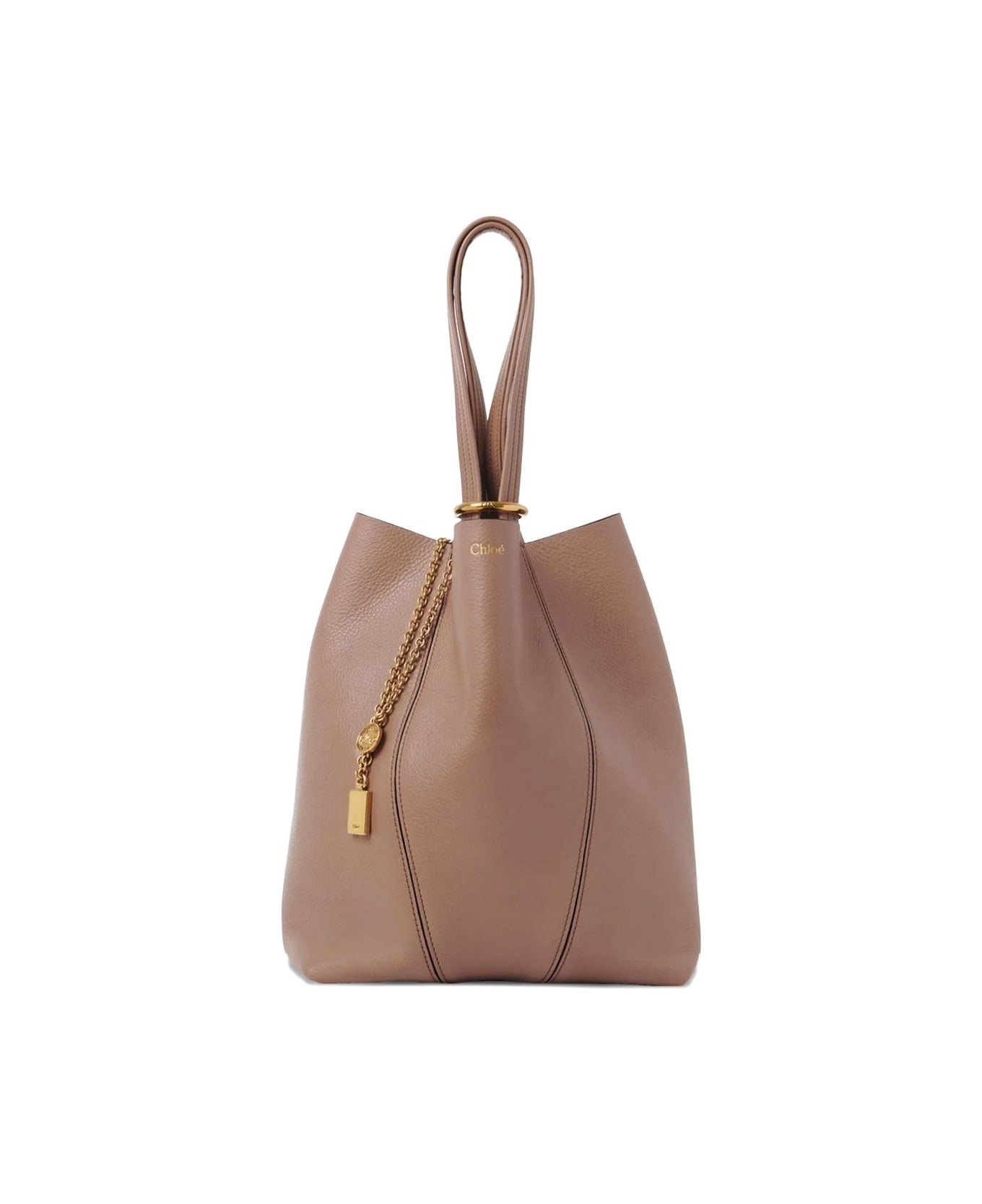 Chloé Spin Medium Leather Bag - Pink