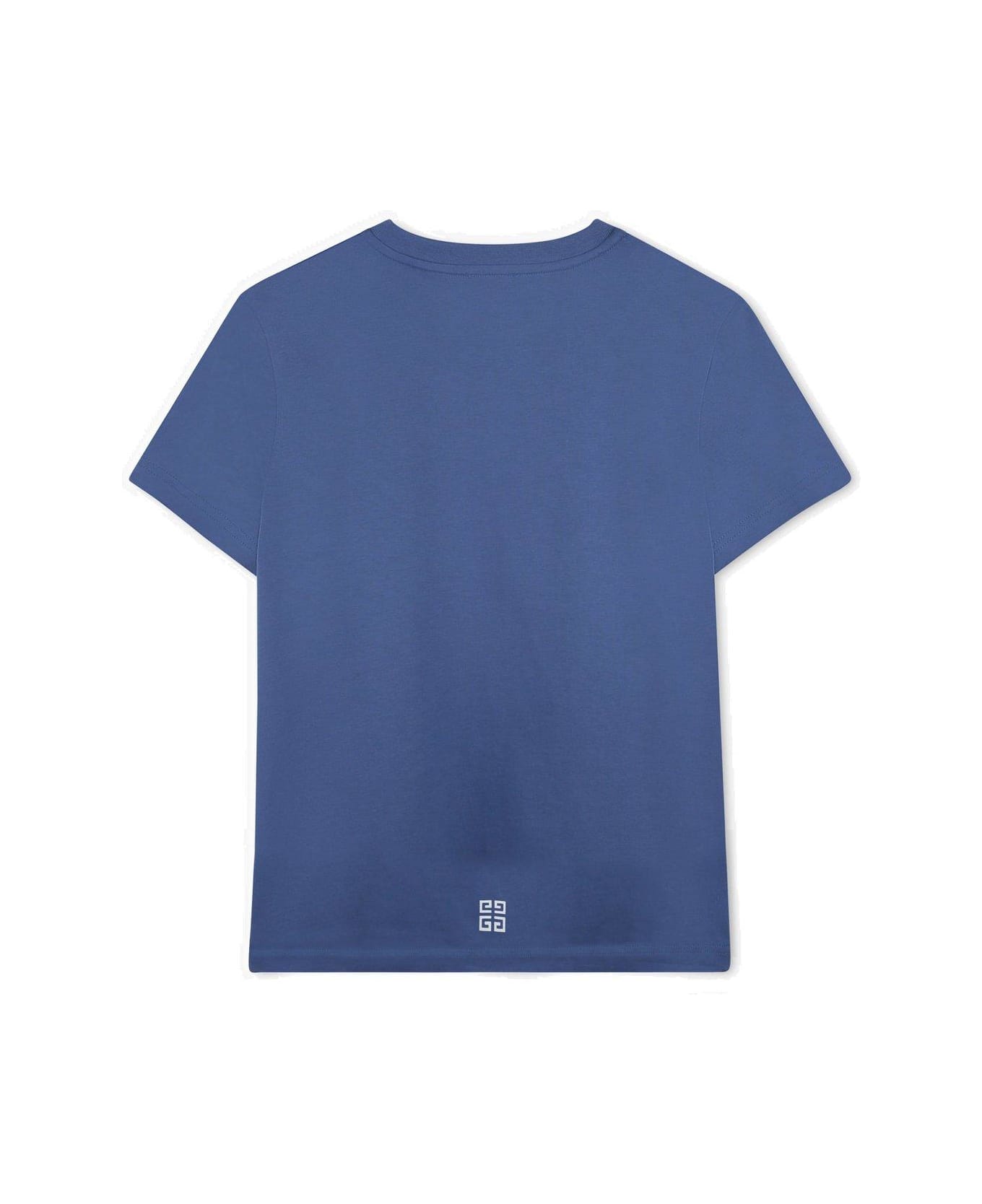 Givenchy Logo Printed Crewneck T-shirt - Blue