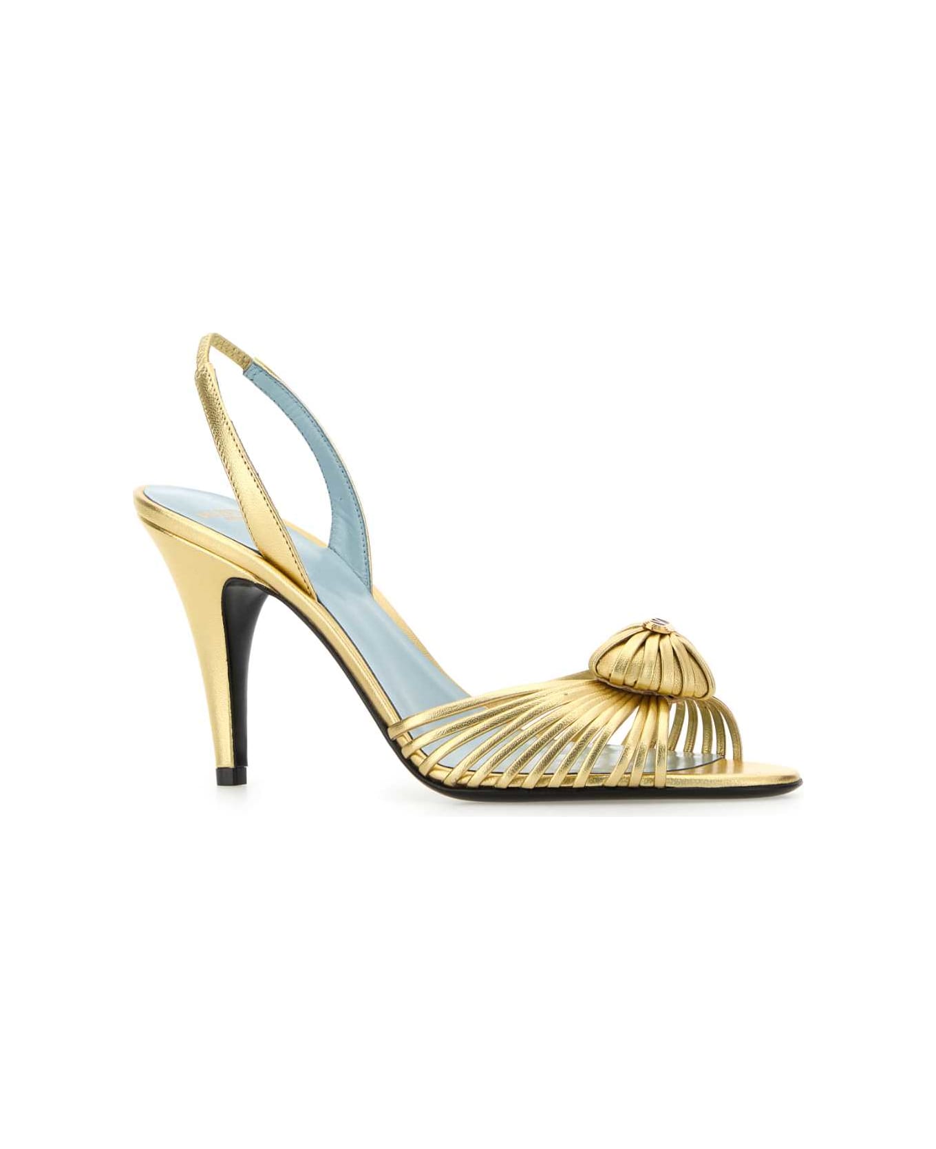 Valentino Garavani Gold Leather Royal Sandals - ANTIQUEBRASSLIGHT